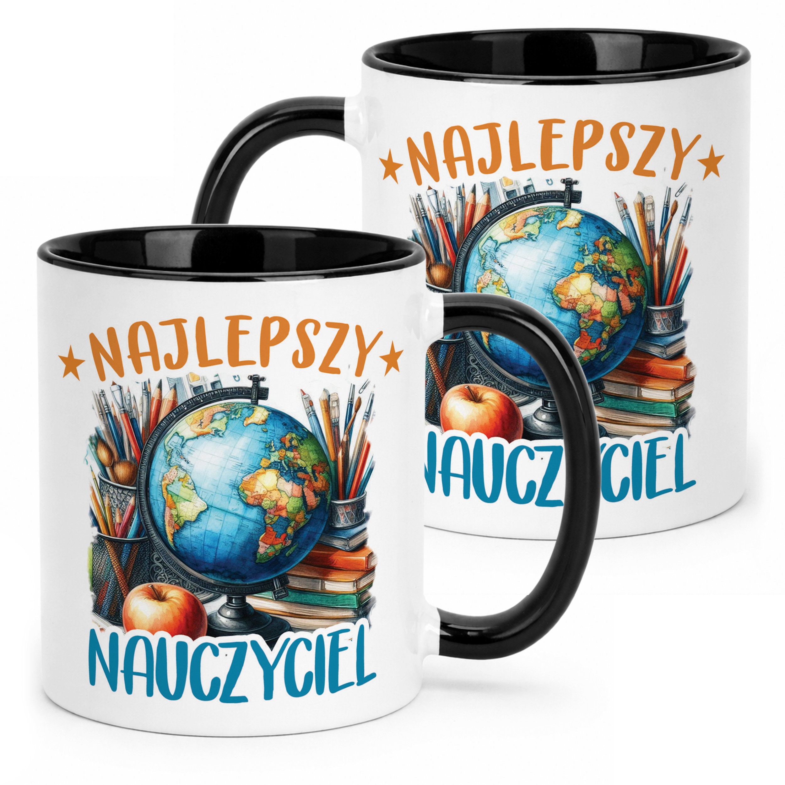 Kubek Czarny Najlepszy Nauczyciel Dzień Nauczyciela Prezent