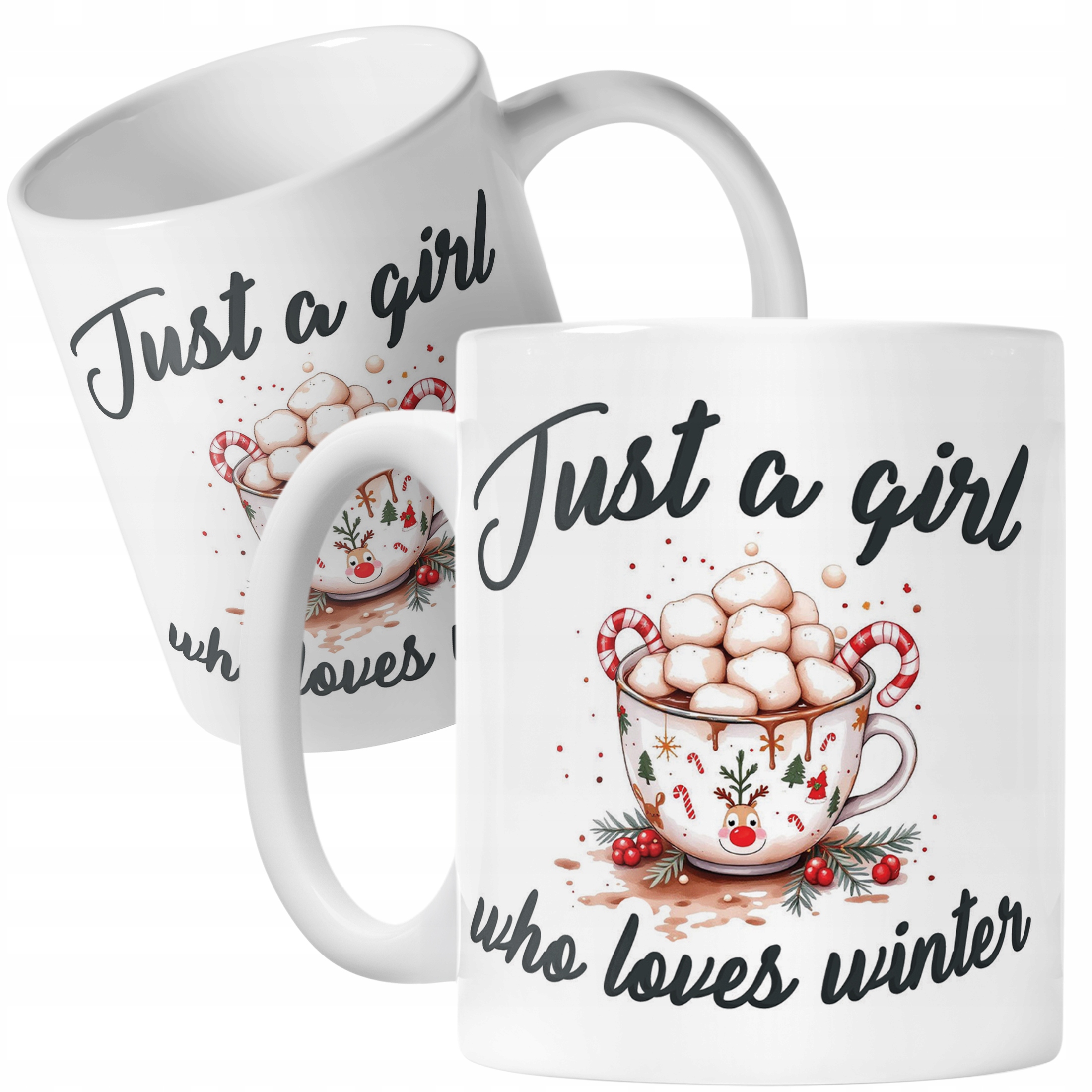 Kubek Ceramiczny Świąteczny Just A Girl Who Loves Winter Prezent