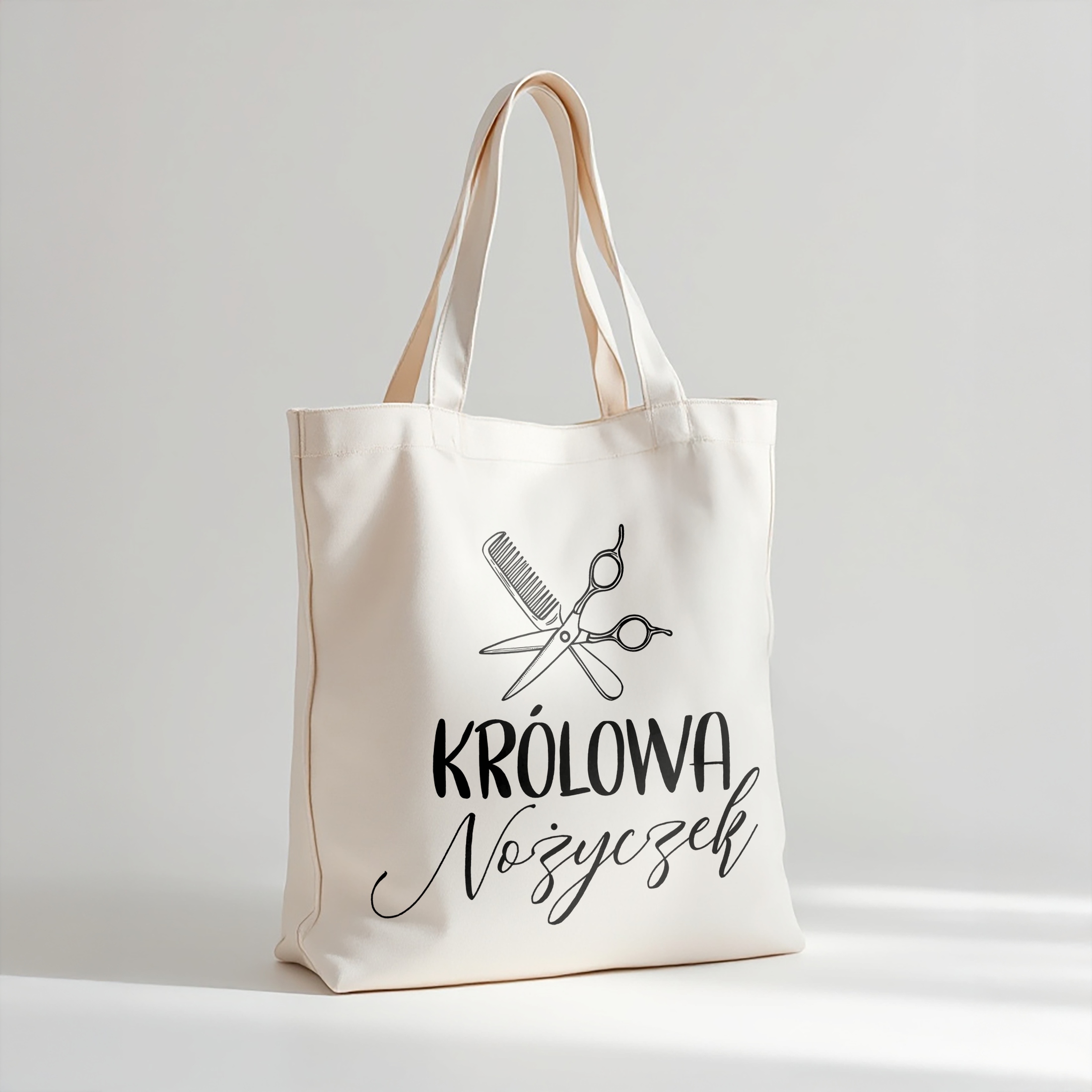 Torba bawełniana premium Królowa Nożyczek Fryzjerka Prezent