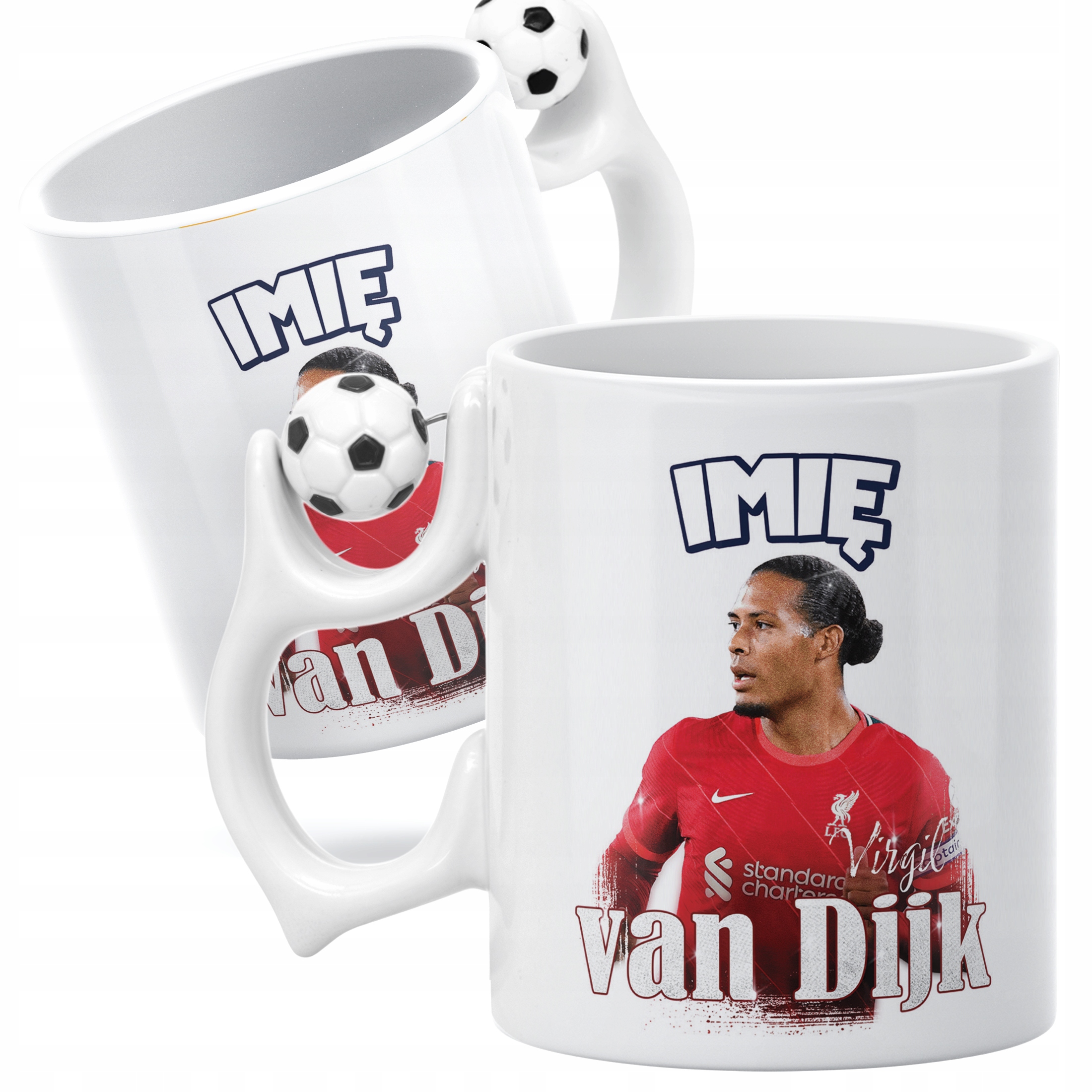 Kubek piłkarski personalizowany Virgil van Dijk dla kibiców Liverpool