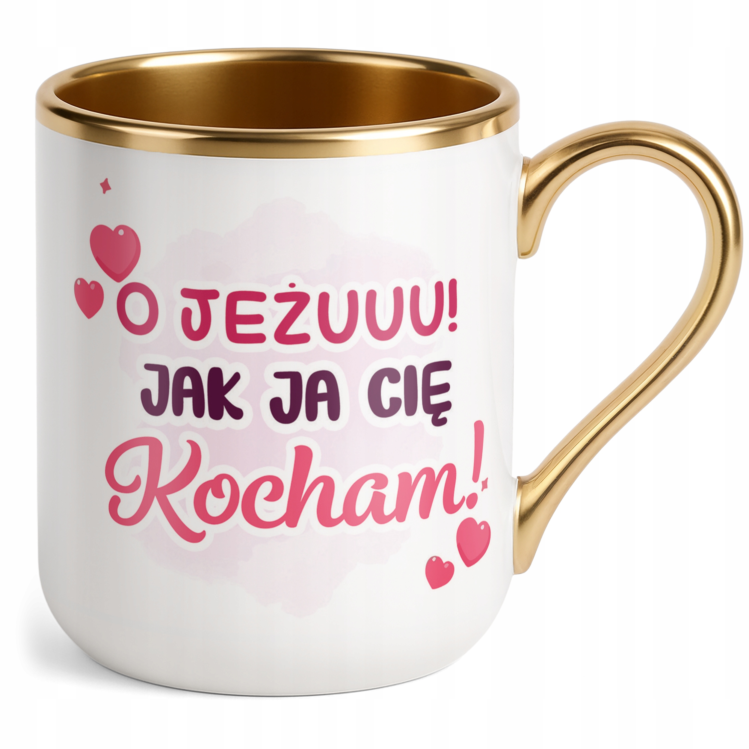 Kubek Premium Złoty Na Walentynki Kocham Cię Prezent Upominek