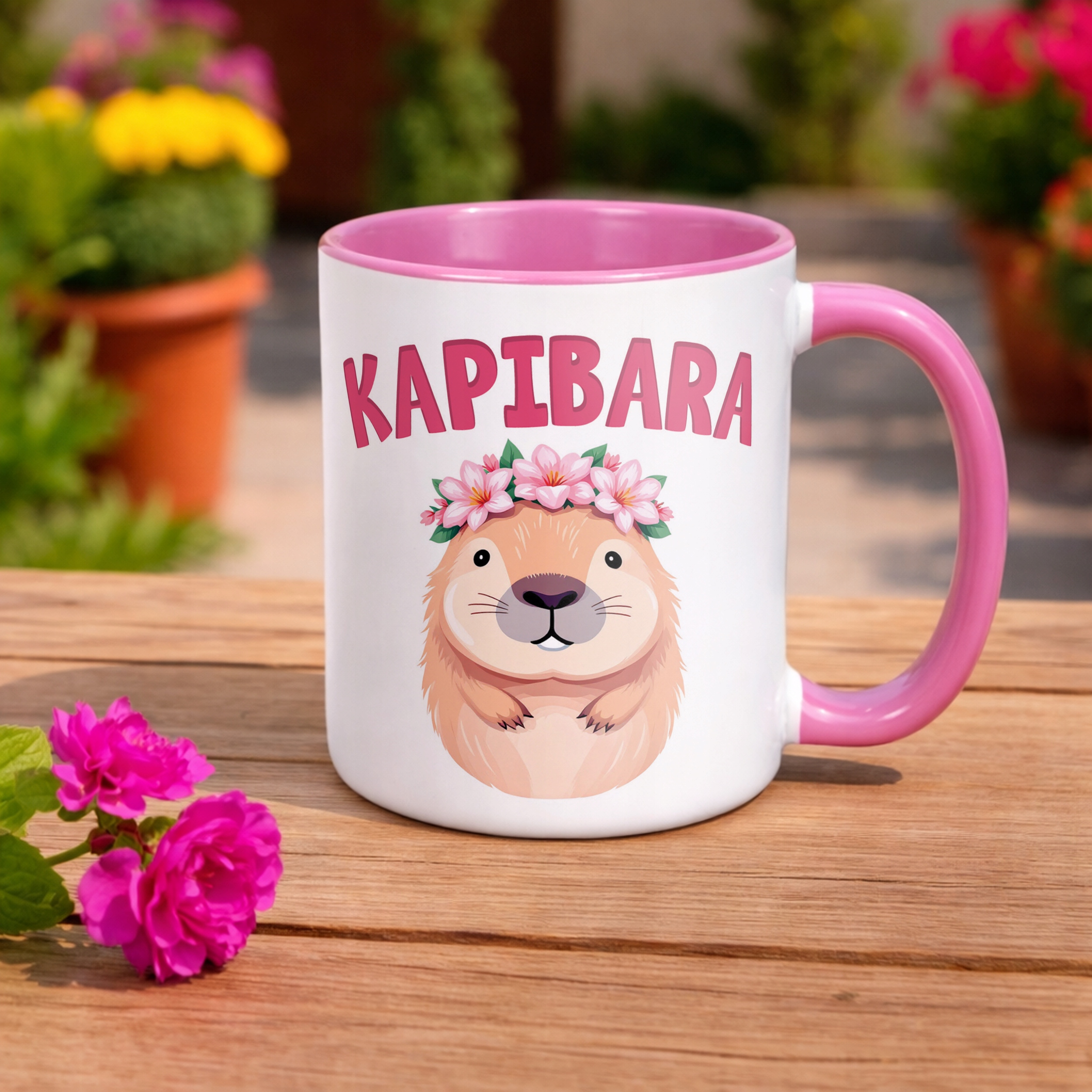 Kubek Różowy Kapibara Capybara Zwierzak Słodki Dla Dzieci Prezent