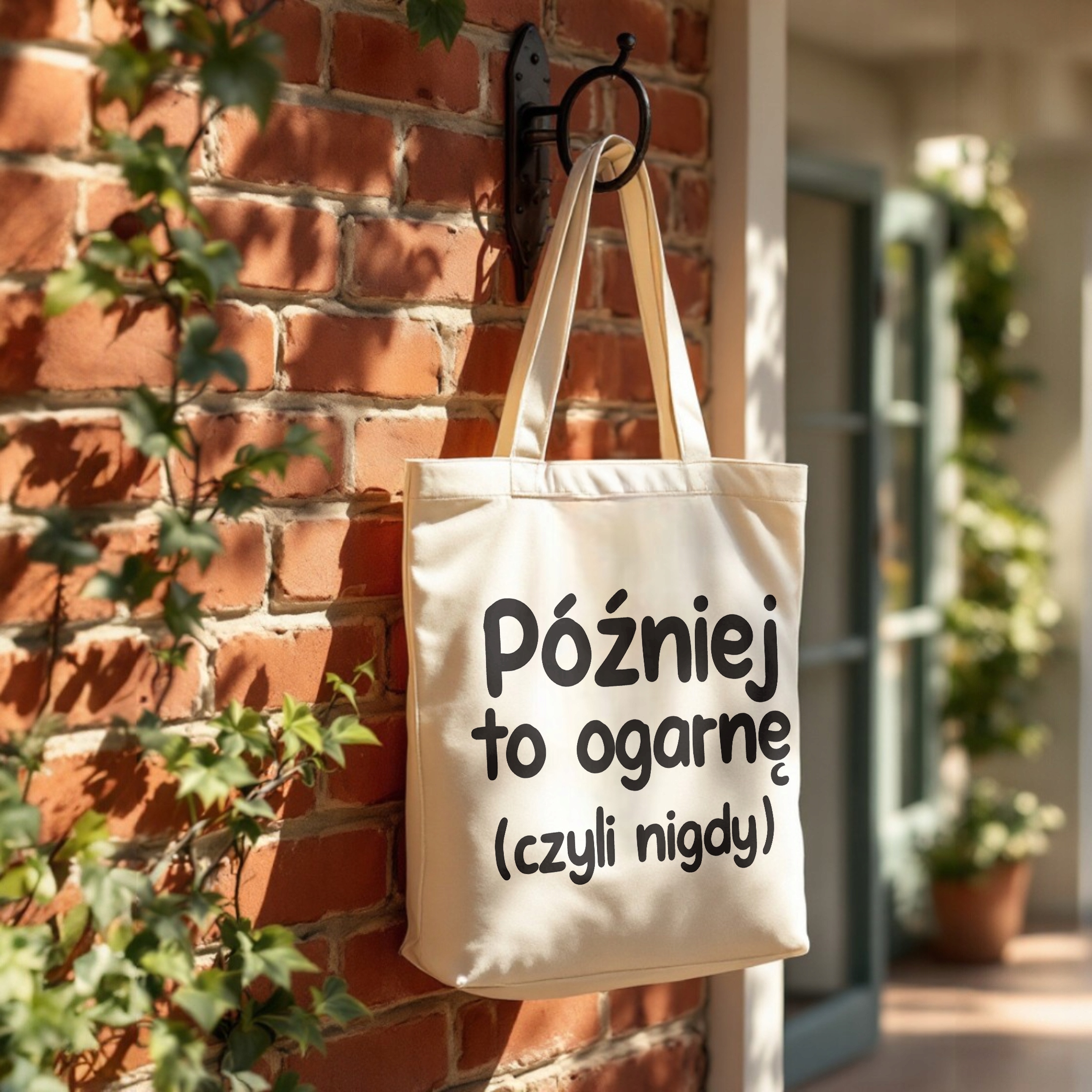 Torba bawełniana premium Później To Ogarnę Zabawny Prezent