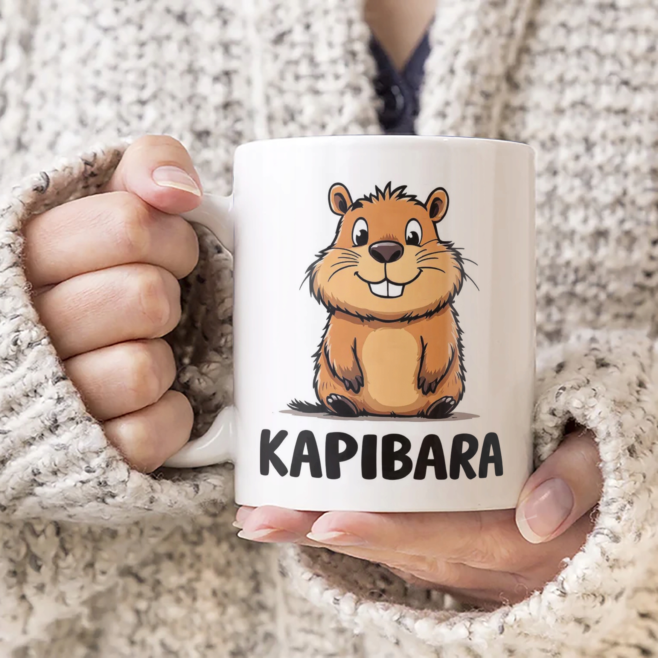 Kubek ceramiczny Kapibara Capybara Zwierzak Słodki Dla Dzieci Prezent