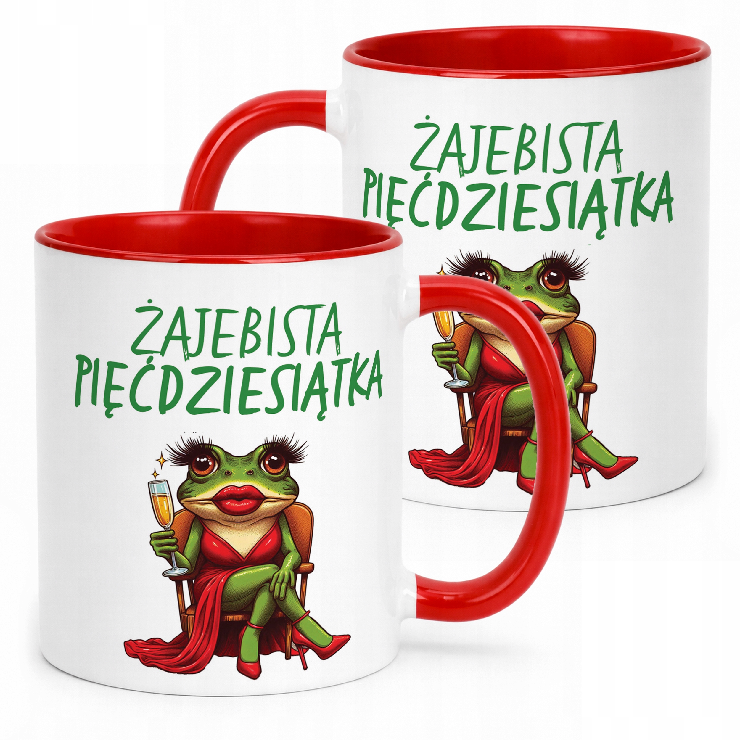 Kubek Czerwony Żajebista 50 Dla Kobiety Na Urodziny Prezent