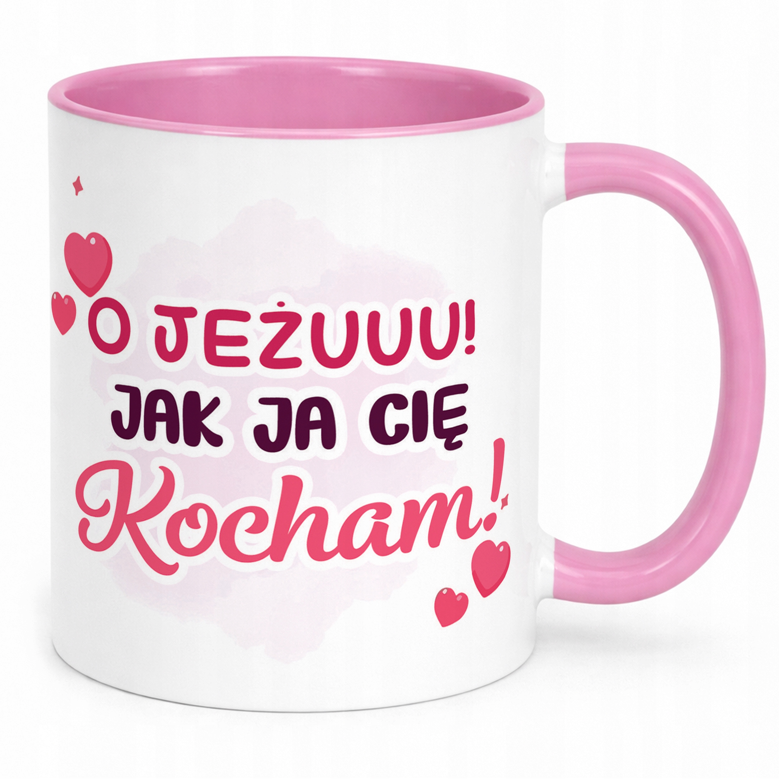Kubek Różowy Z Własnym Zdjęciem Serce Walentynki Prezent Upominek