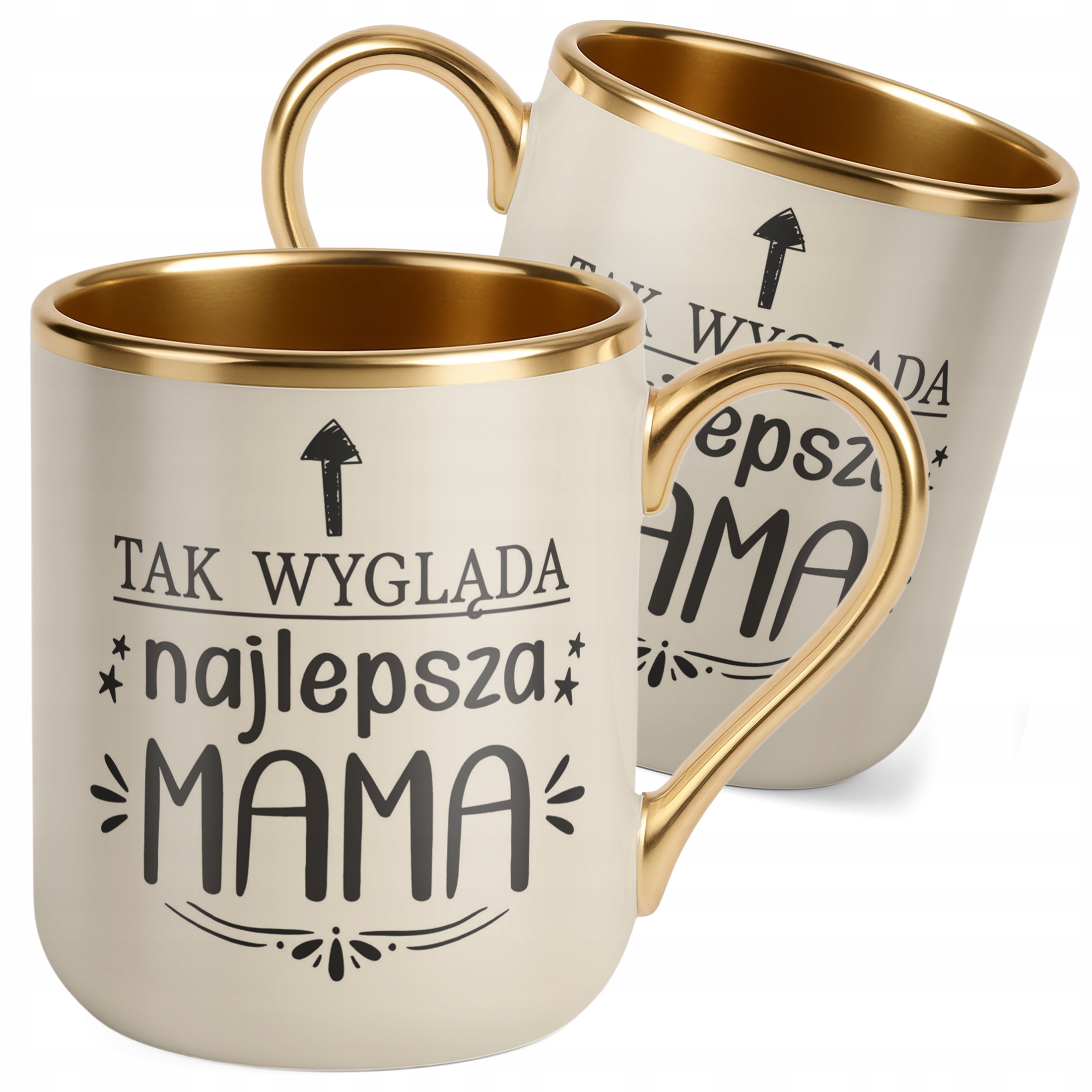 Kubek Premium Złoty Ecru Dzień Matki Dla Mamy Prezent Najlepsza Mama