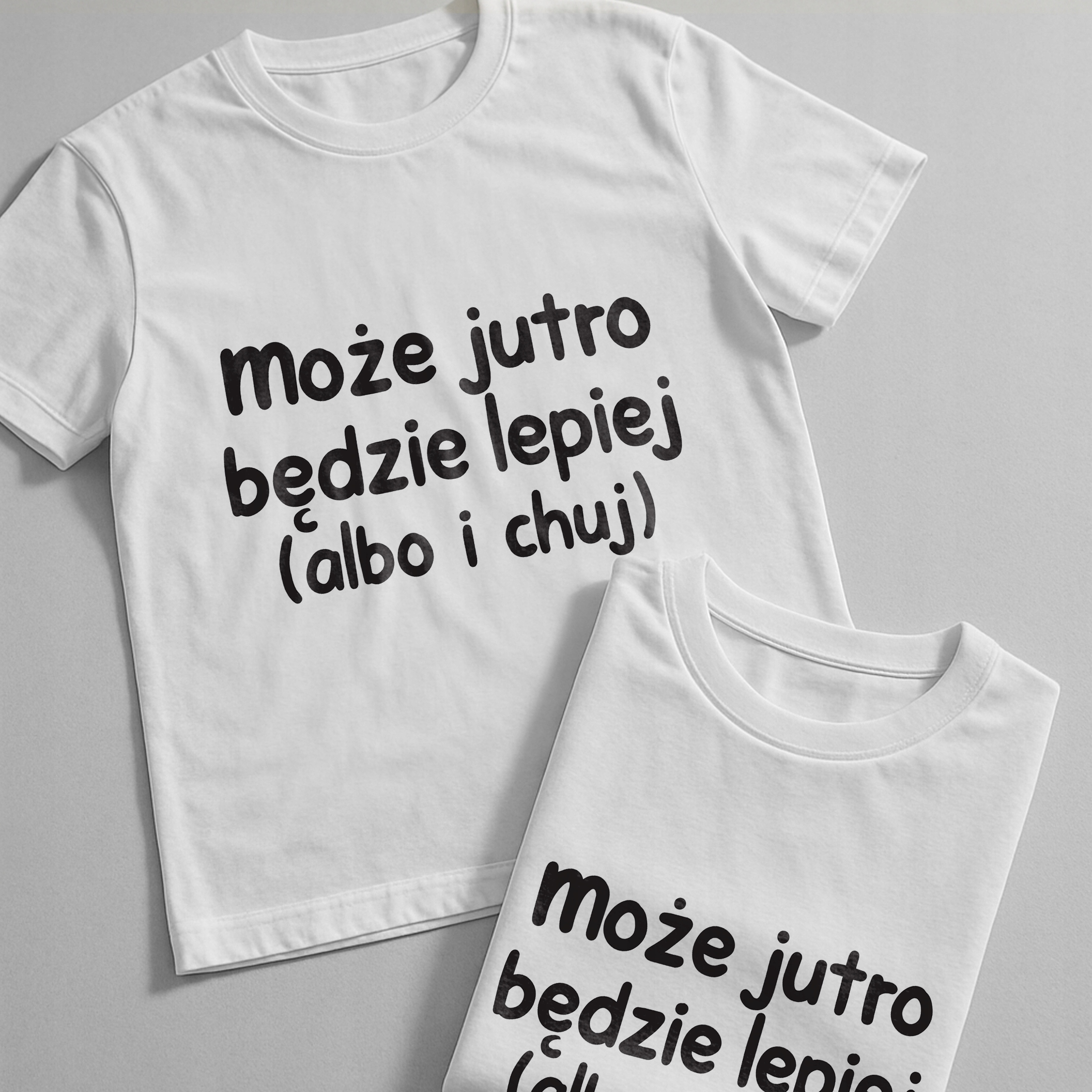 Koszulka biała męska Może Jutro Będzie Lepiej Zabawny Prezent r. 3XL