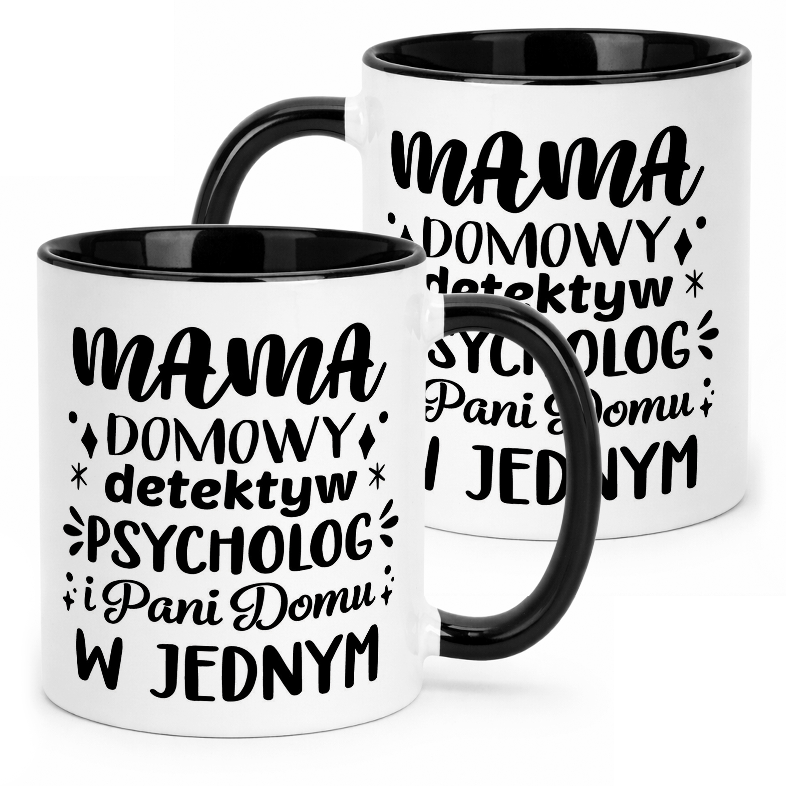 Kubek Czarny Dzień Matki Dla Mamy Prezent Domowy Detektyw Psycholog