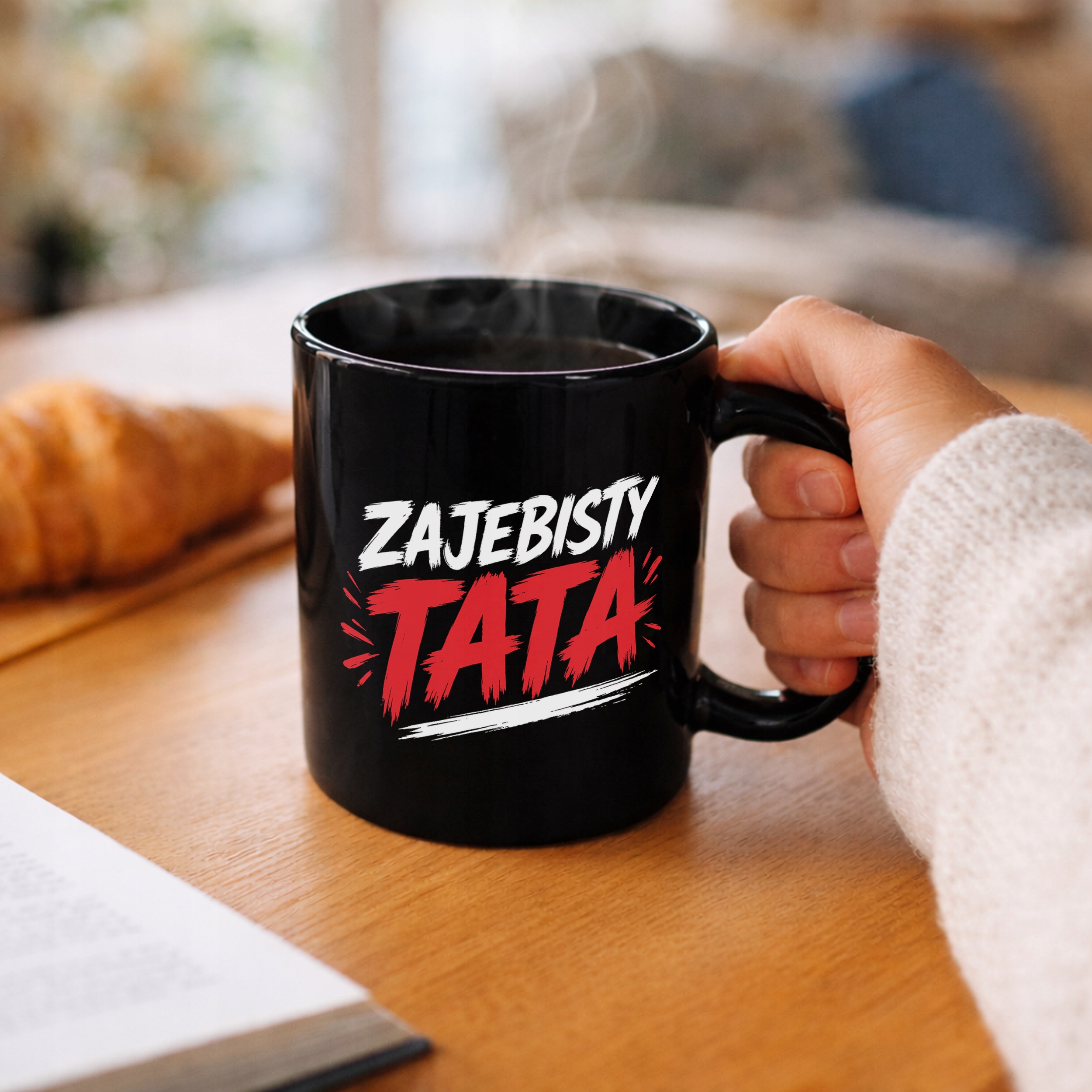 Kubek czarny dla taty prezent na Dzień Ojca praktyczny upominek dla tatusia
