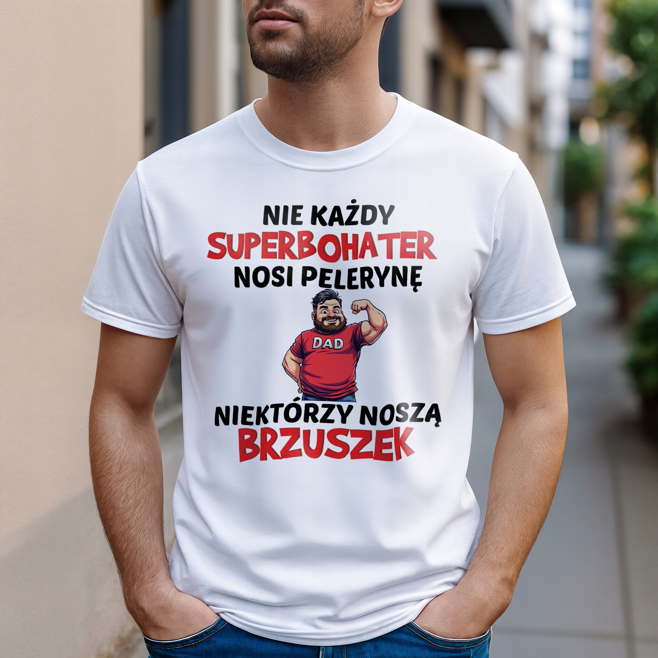Koszulka biała męska Dzień Ojca Dla Taty Prezent