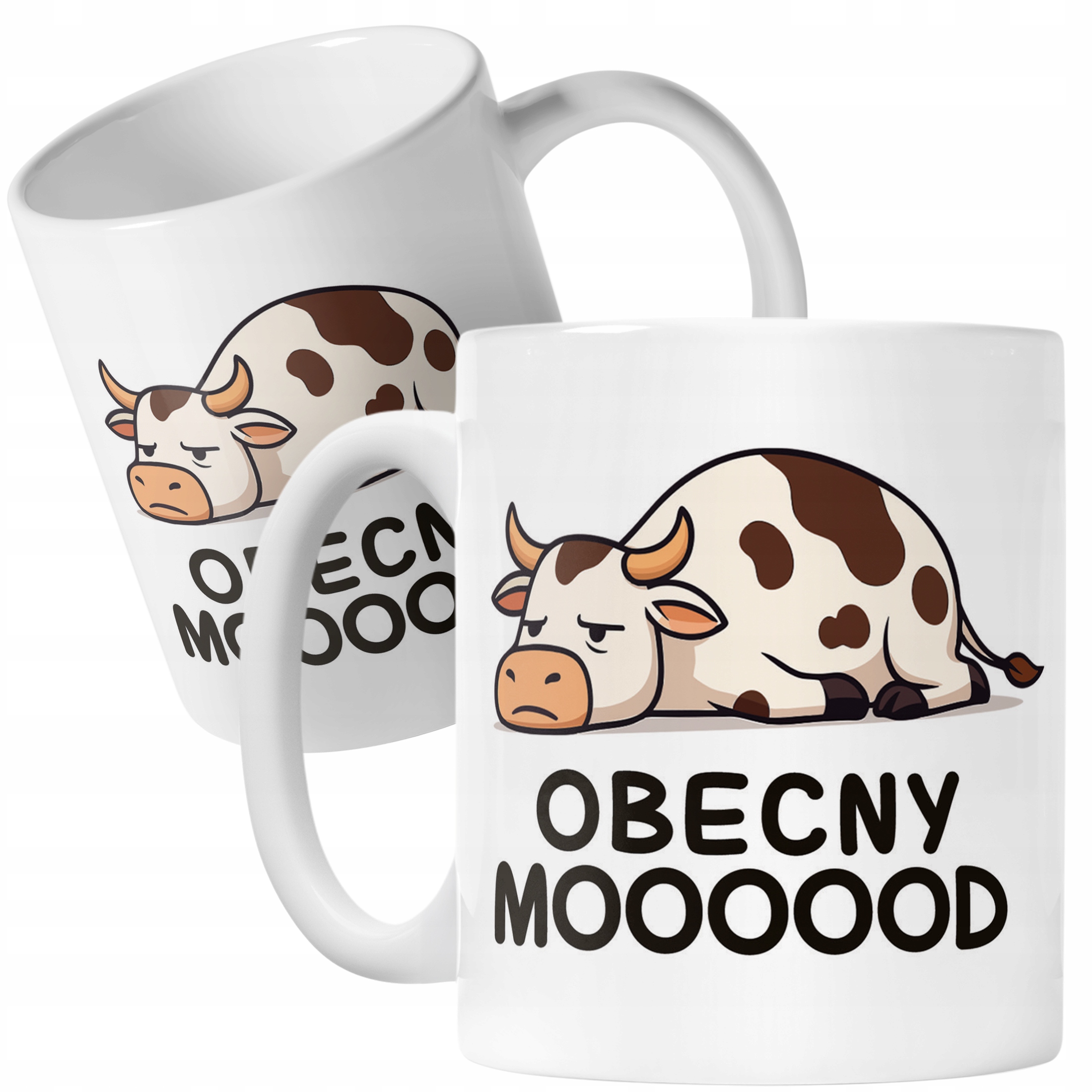 Kubek ceramiczny Obecny Mooood Śmieszny Zabawny Prezent