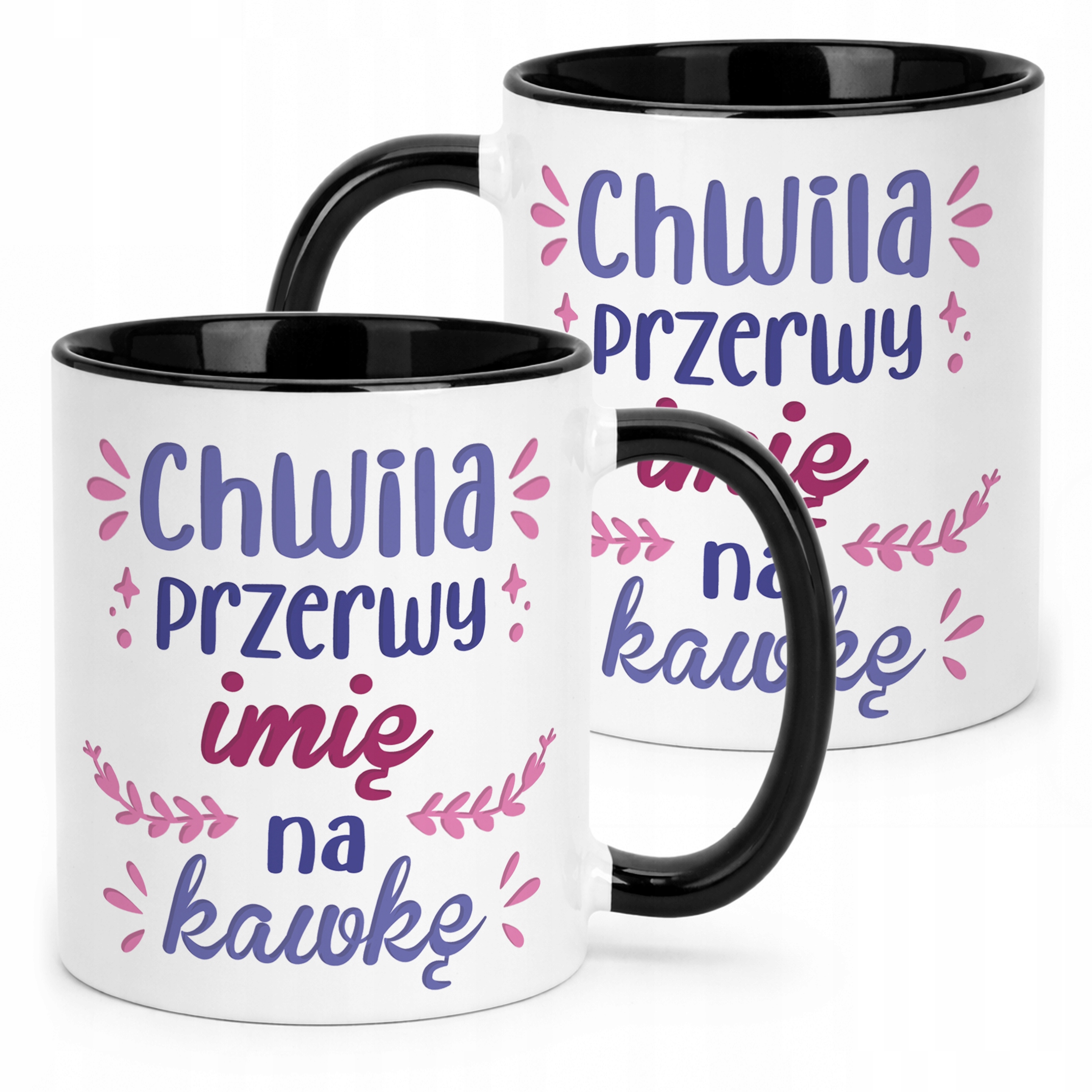 Kubek Czarny Personalizowany Chwila Przerwy Na Kawkę Prezent Upominek
