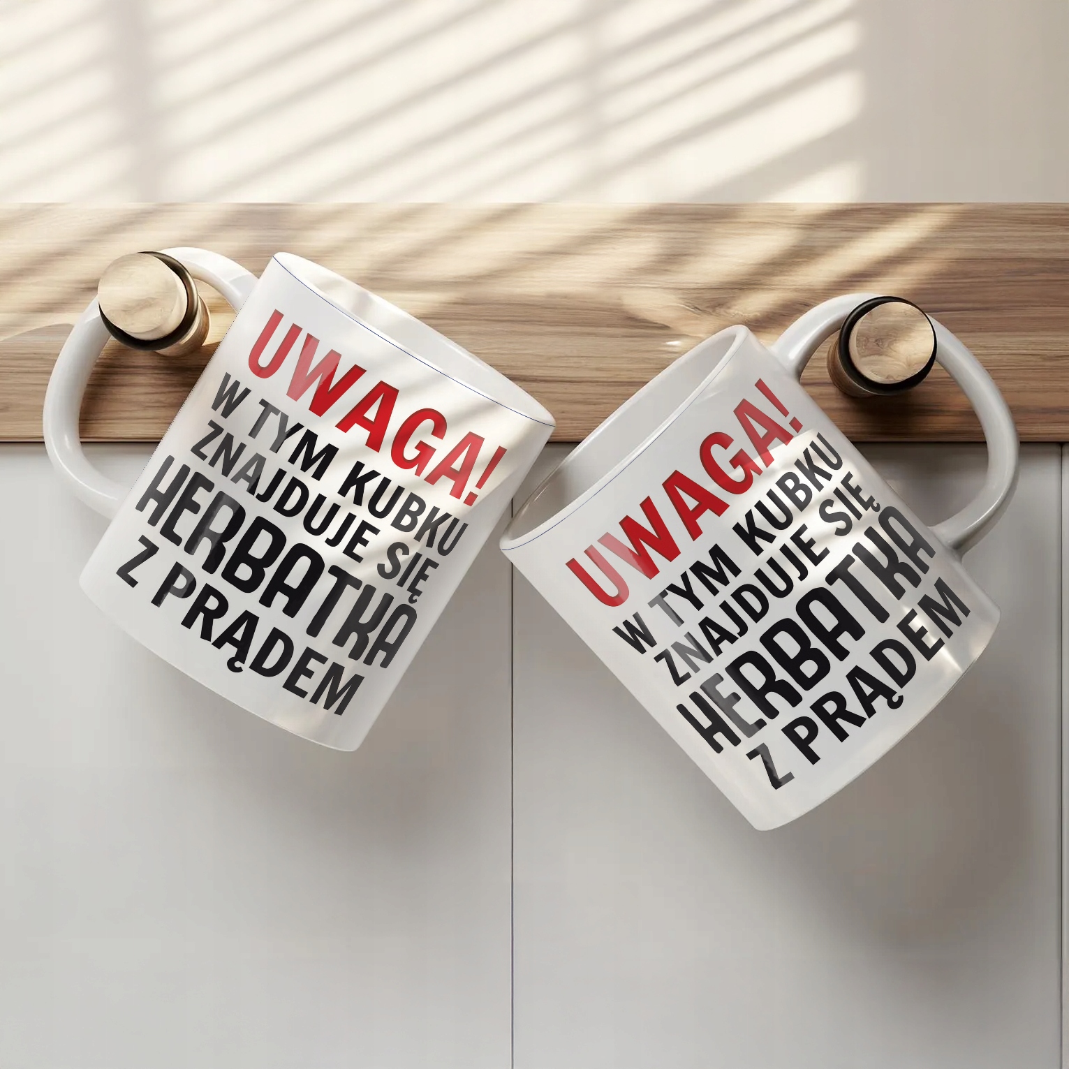 Kubek ceramiczny Uwaga Herbata Z Prądem Zabawny Prezent Upominek