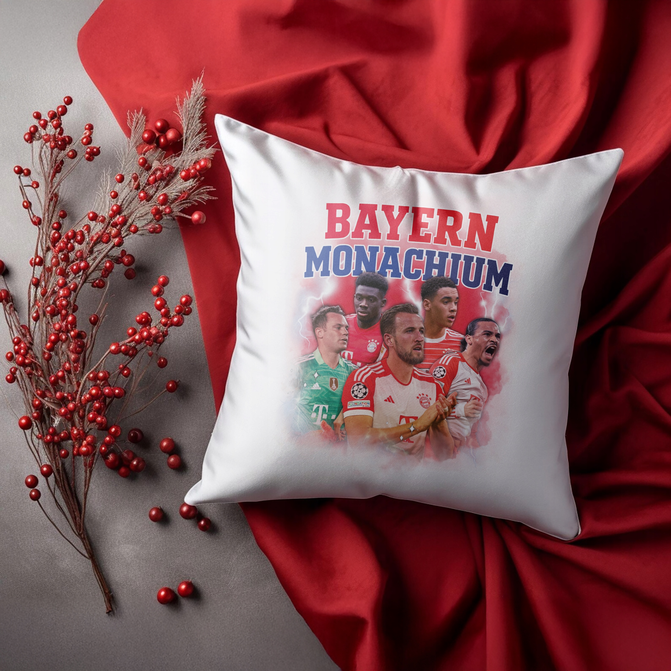 Zestaw Kubek + Poduszka Bayern Monachium Kane Musiala Sané