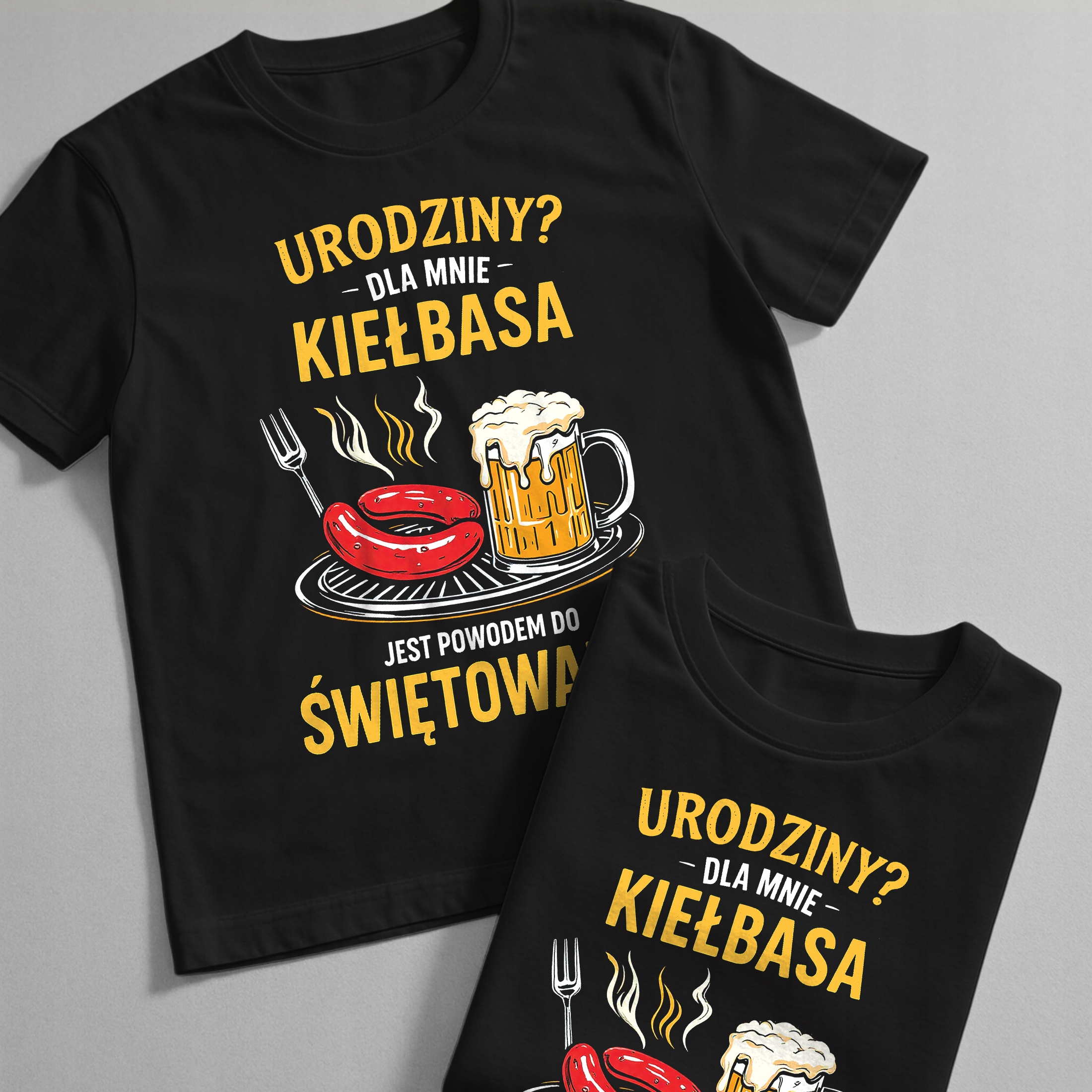 Koszulka czarna męska Kiełbasa Jest Powodem Do Świętowania r. 3XL
