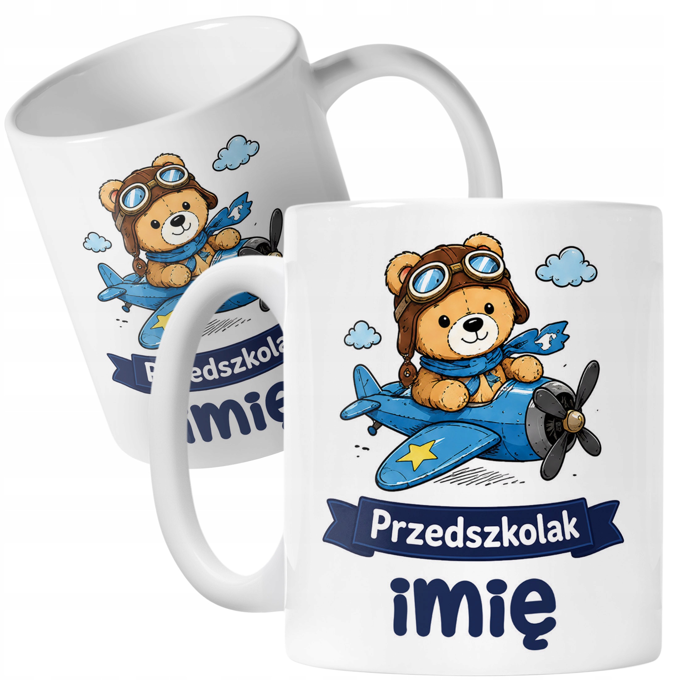 Biały Kubek z nadrukiem personalizowany Przedszkolak Szkoła Dla Dzieci