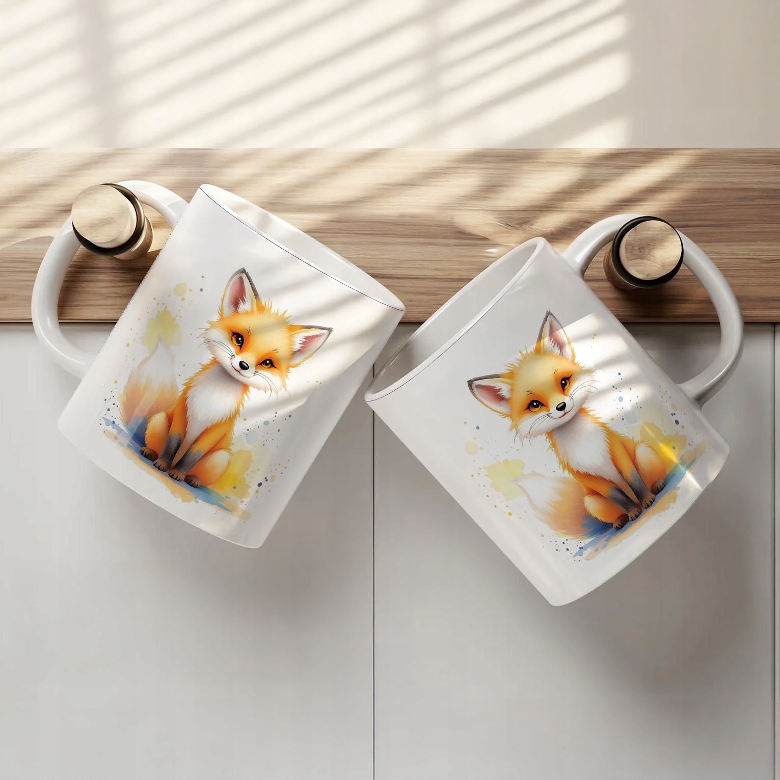 Kubek ceramiczny Lis Zwierzak Słodki Dla Dzieci Prezent