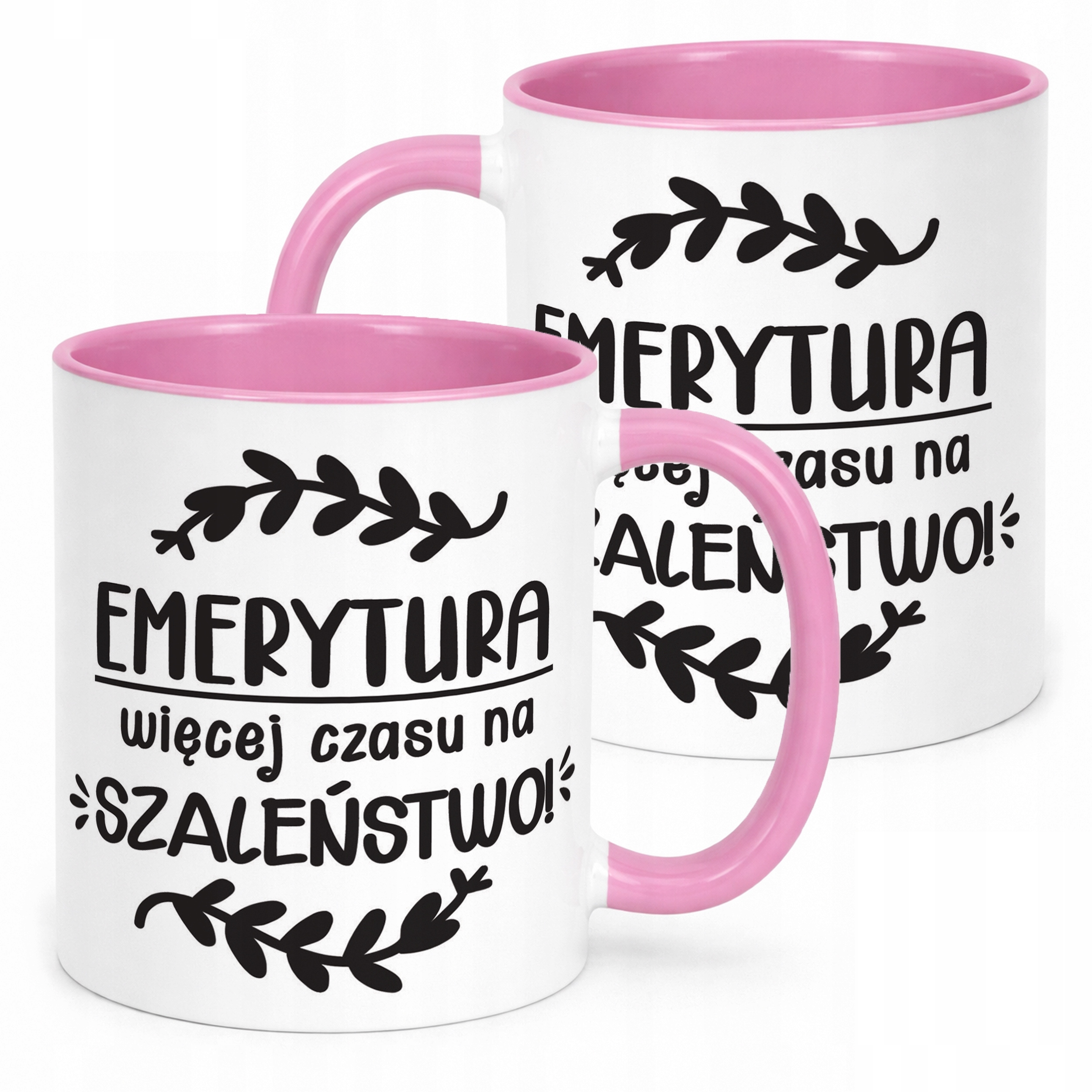 Kubek Różowy z okazji Emerytury Dla Emeryta Emerytki Prezent Upominek