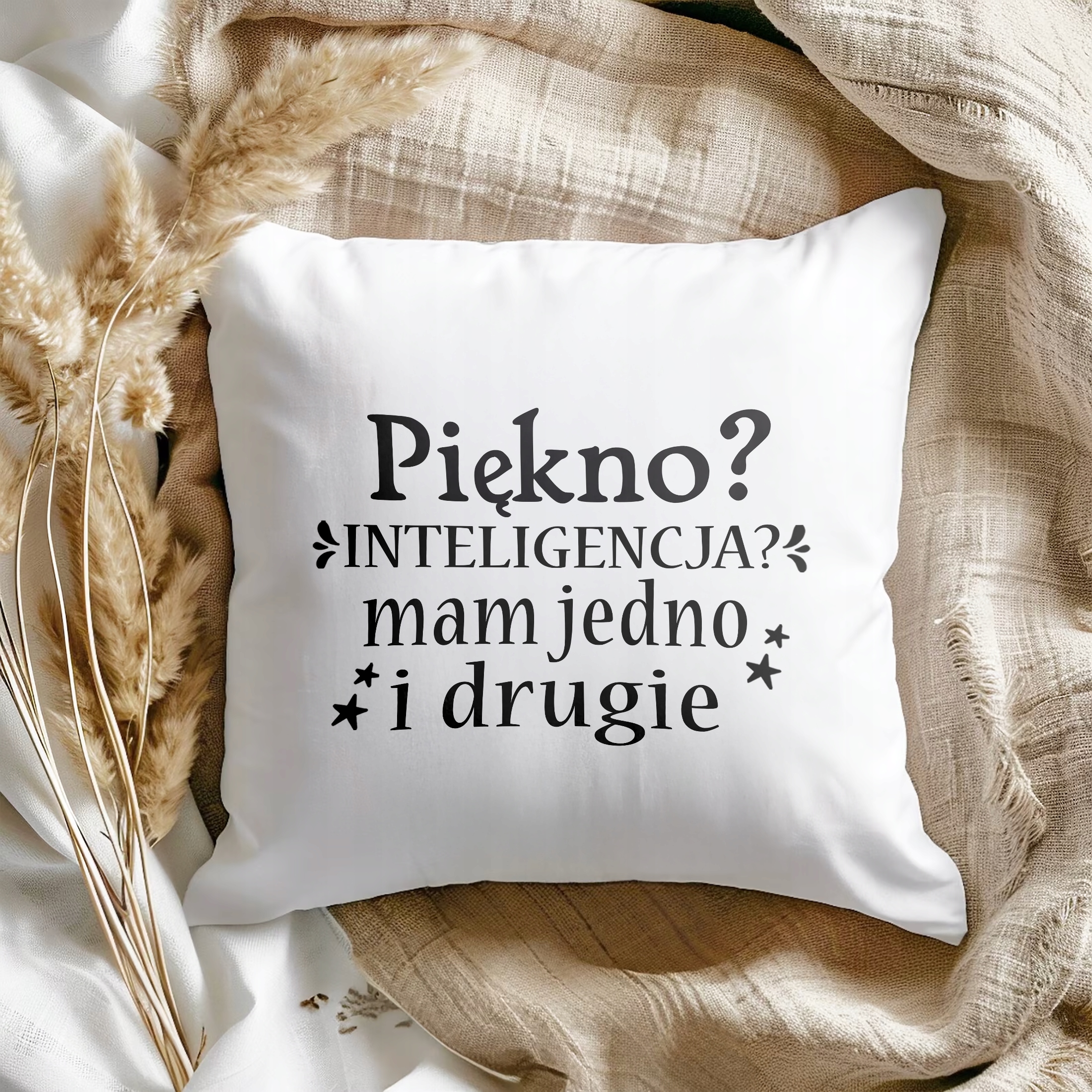 Poduszka 38x38cm Dzień Kobiet Prezent Dla Kobiety Piękno Inteligencja