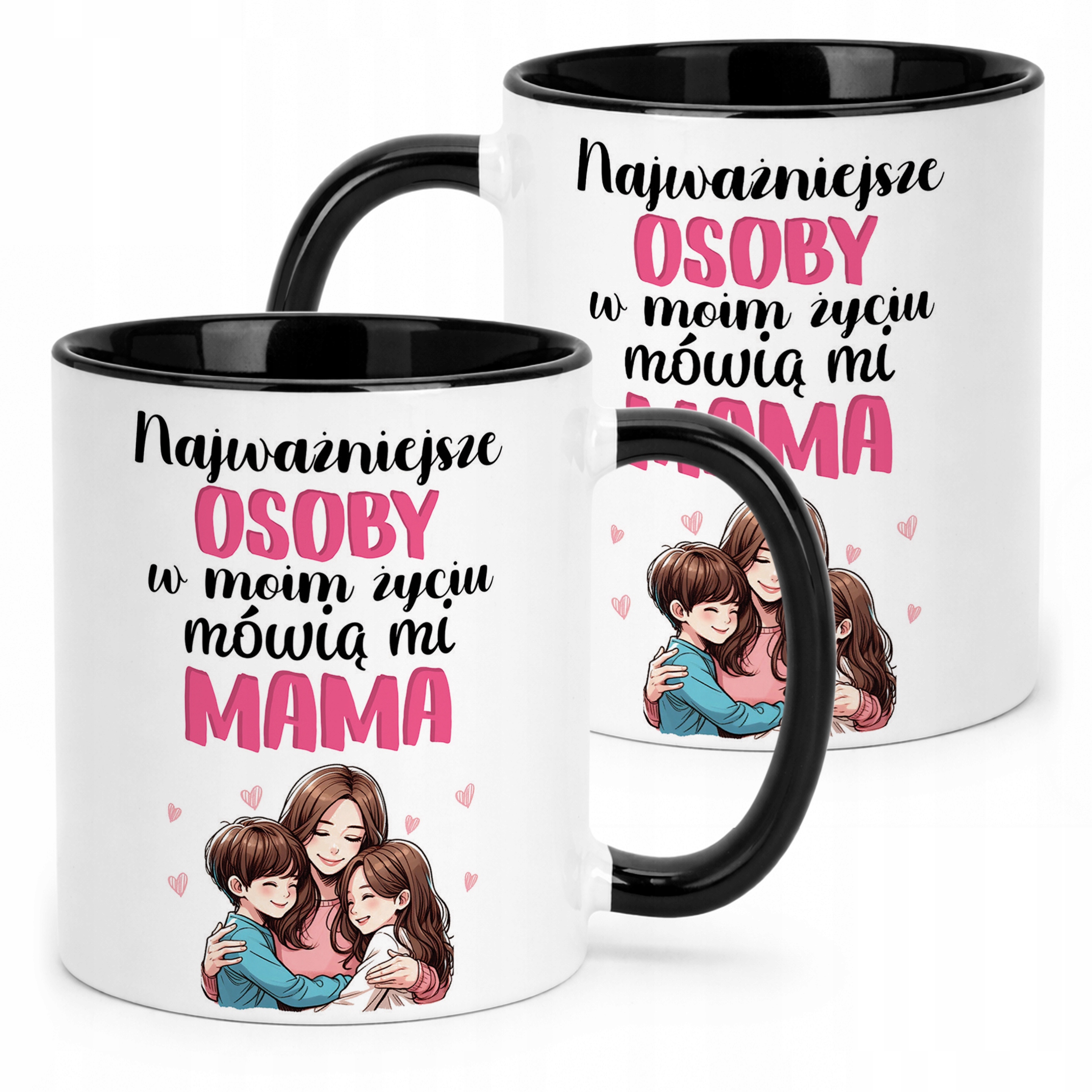 Kubek Czarny Dzień Matki Dla Mamy Prezent Najważniejsze Osoby