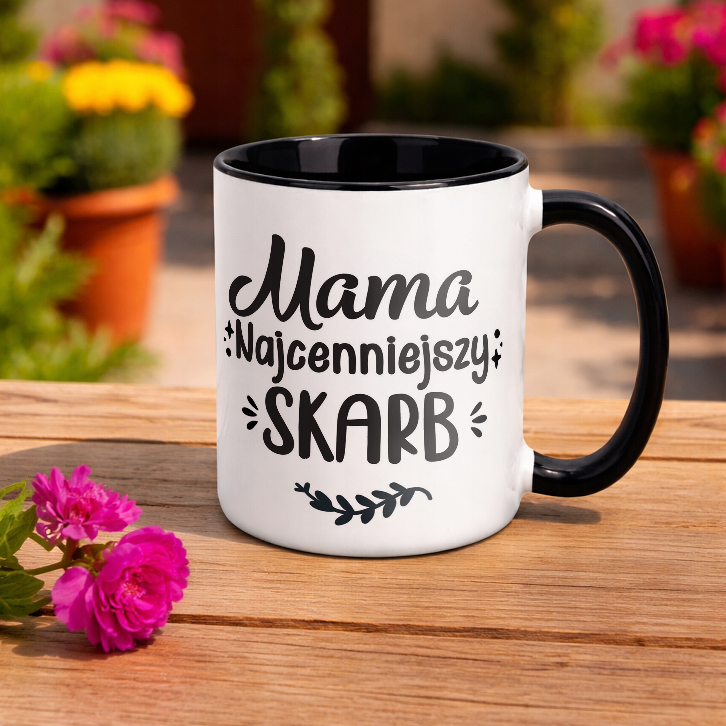 Kubek Czarny Dzień Matki Dla Mamy Prezent Mama Najcenniejszy Skarb