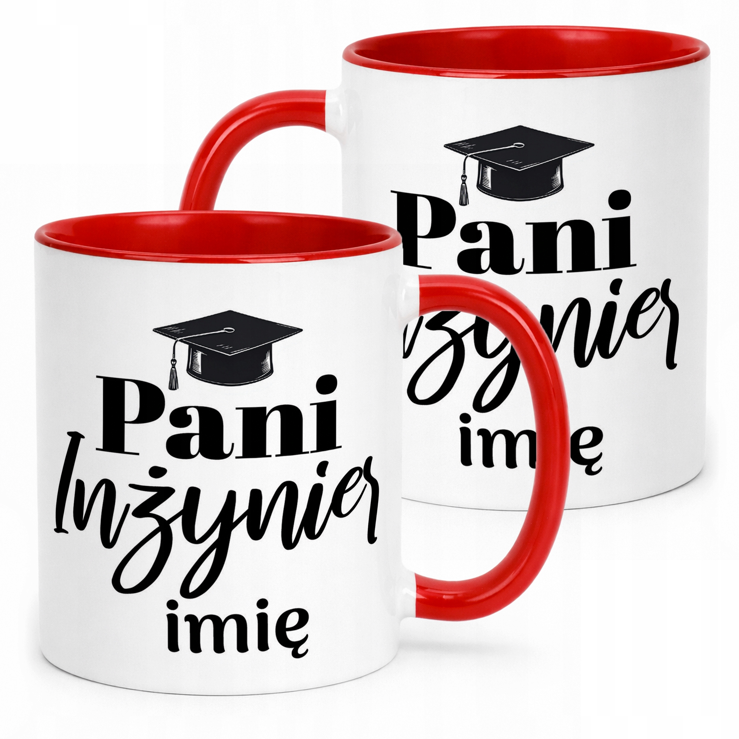Kubek Czerwony Personalizowany Pani Inżynier Prezent Upominek
