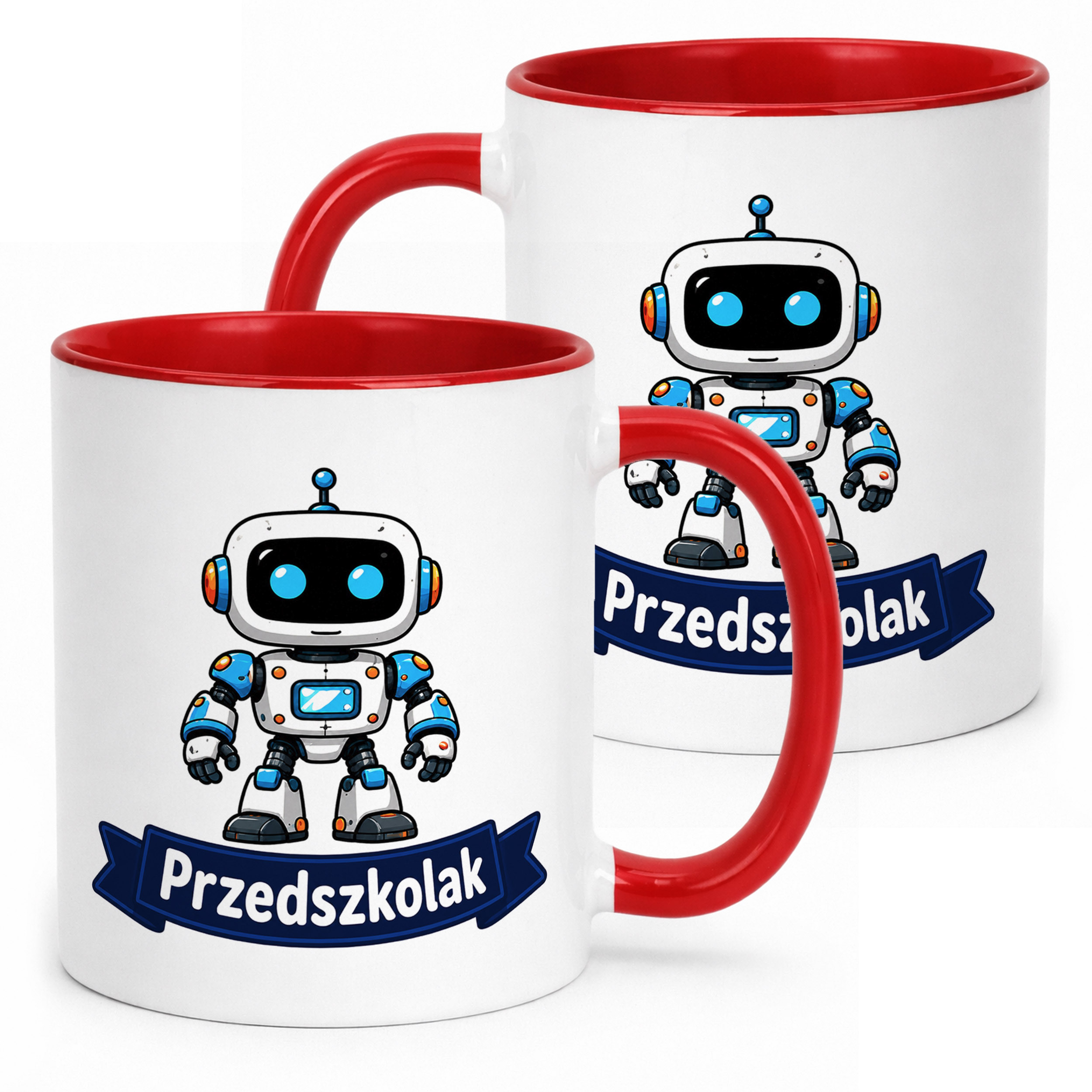 Kubek Czerwony z nadrukiem Przedszkolak Szkoła Dla Dzieci Prezent