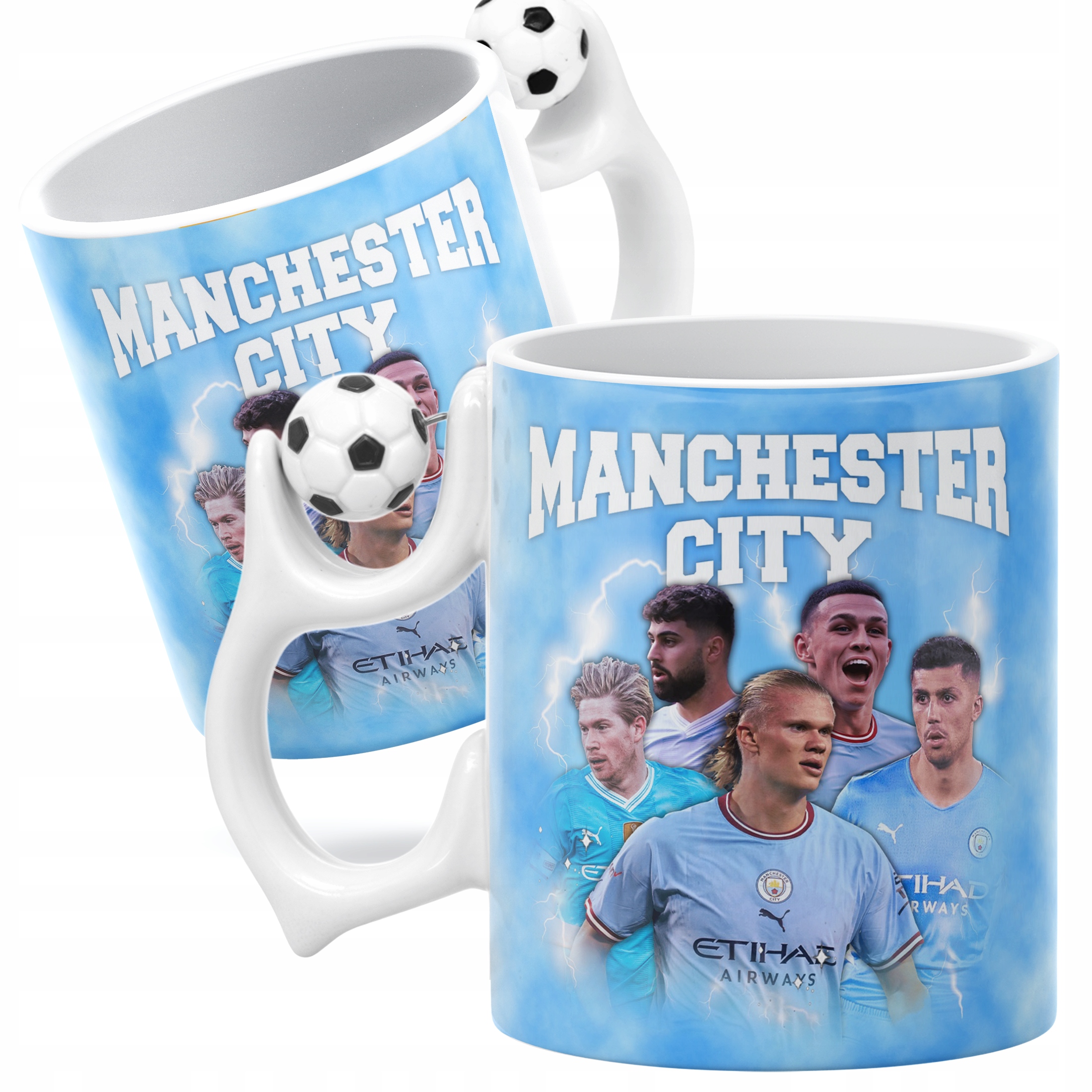 Zestaw Kubek Piłkarski + Podkładka pod mysz Manchester City Haaland