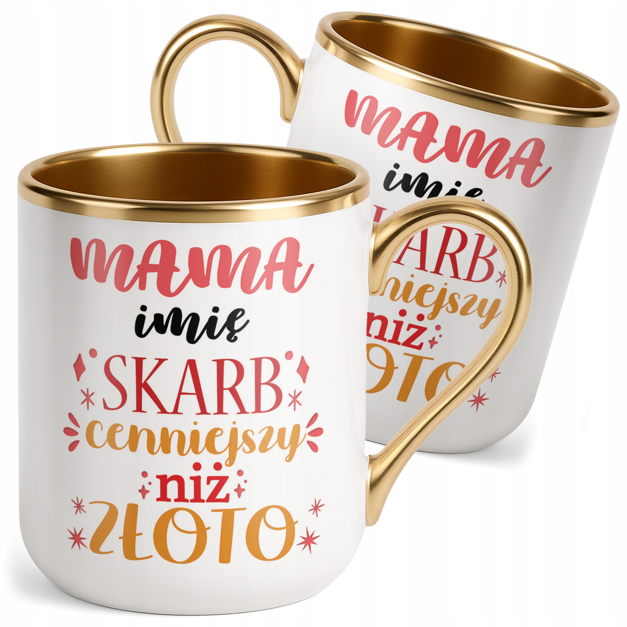 Kubek Premium Złoty Personalizowany Dzień Matki Dla Mamy Prezent Upominek