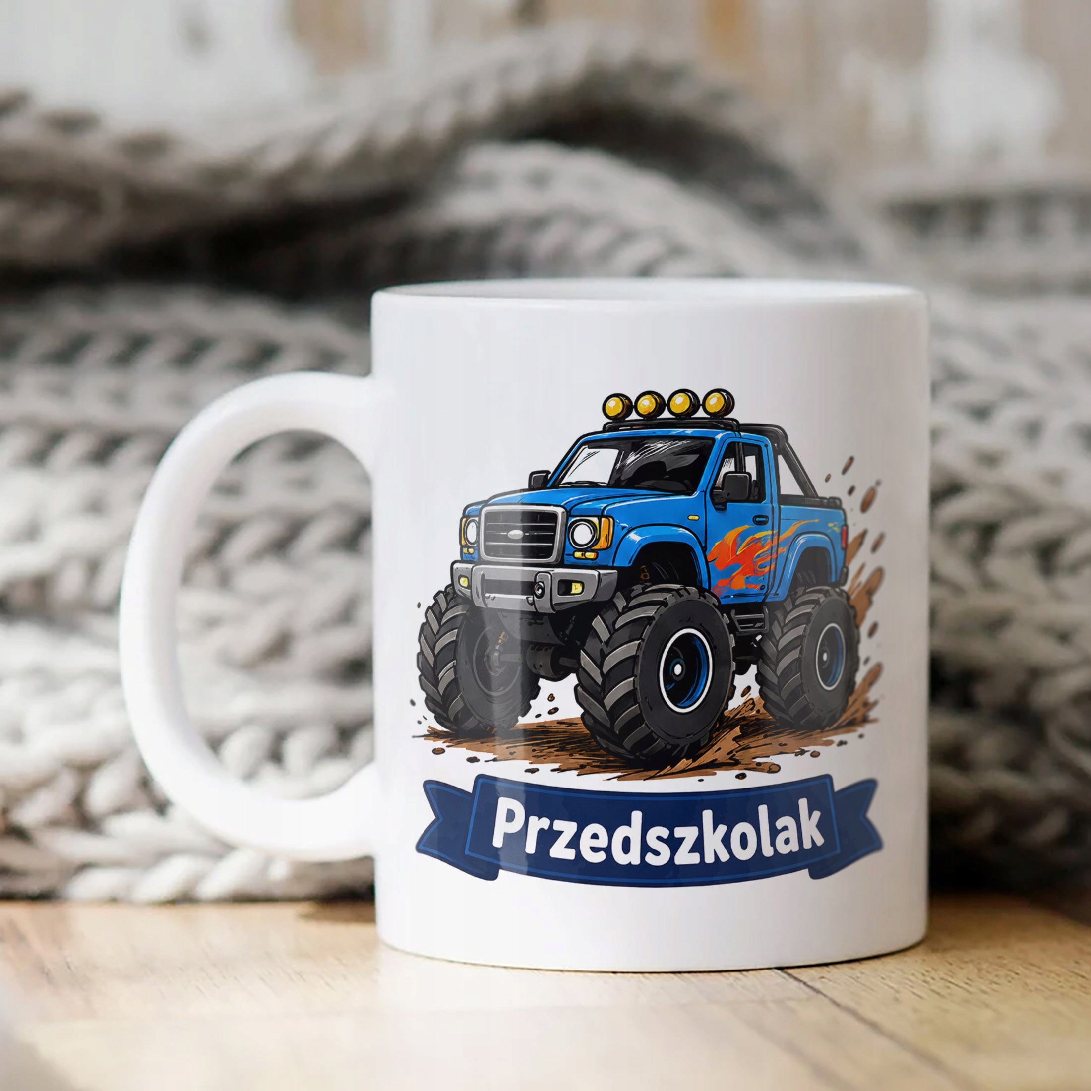 Biały Kubek z nadrukiem Przedszkolak Szkoła Dla Dzieci Prezent
