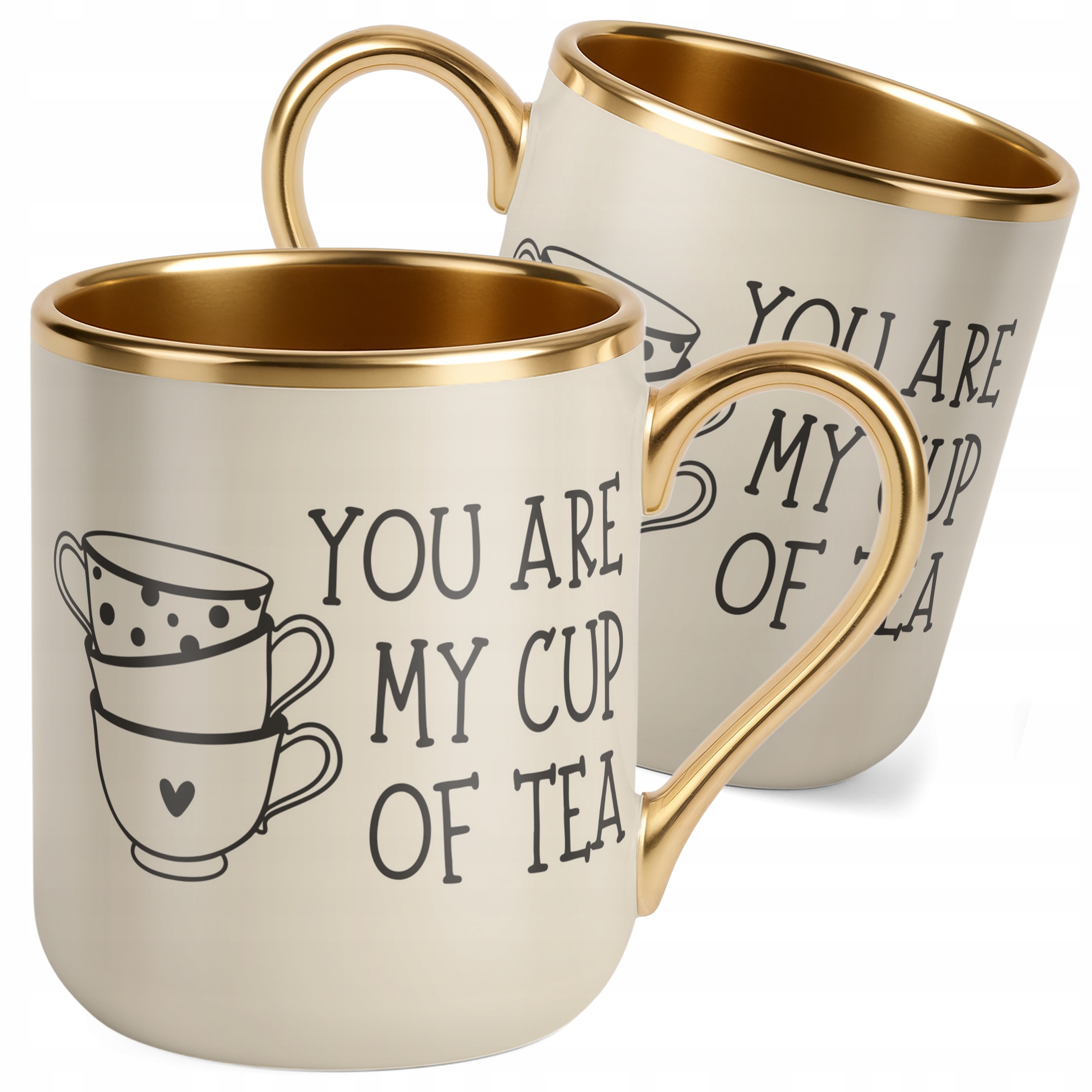 Kubek Premium Złoty Ecru You Are My Cup Of Tea Walentynki Prezent