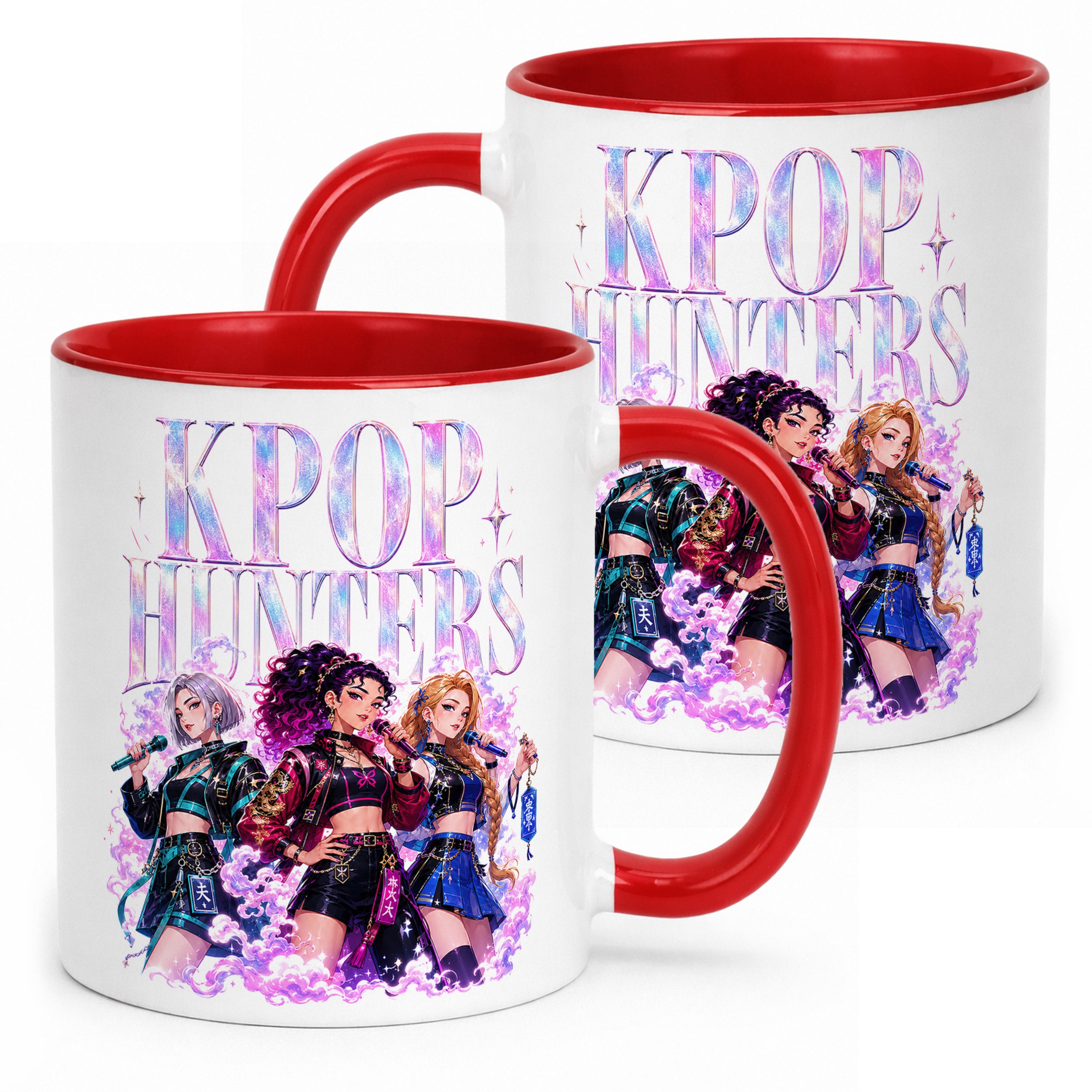 Kubek Czerwony z nadrukiem ŁOWCZYNIE KPOP Dla Dzieci Prezent Upominek
