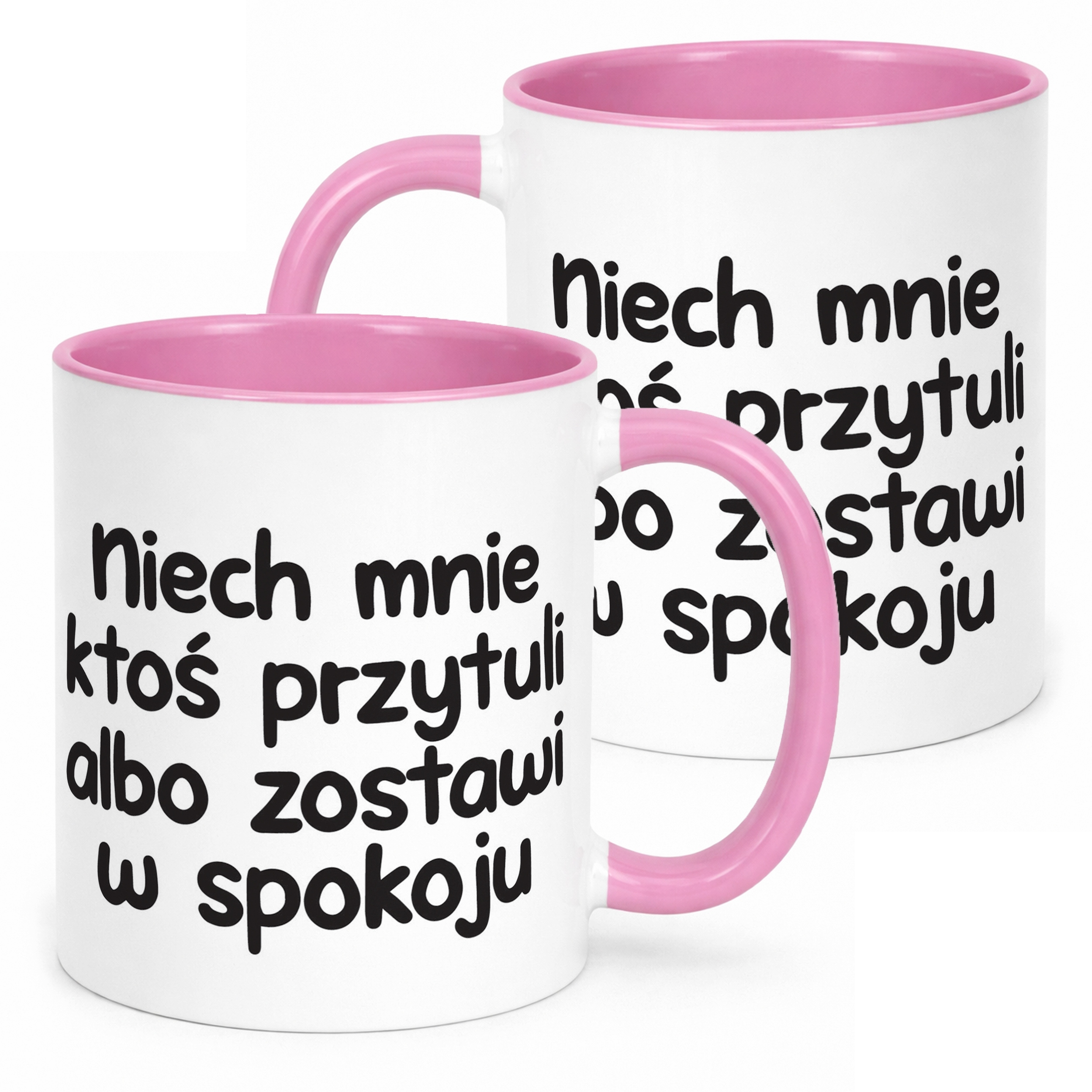 Kubek Różowy Niech Mnie Ktoś Przytuli Śmieszny Zabawny Prezent