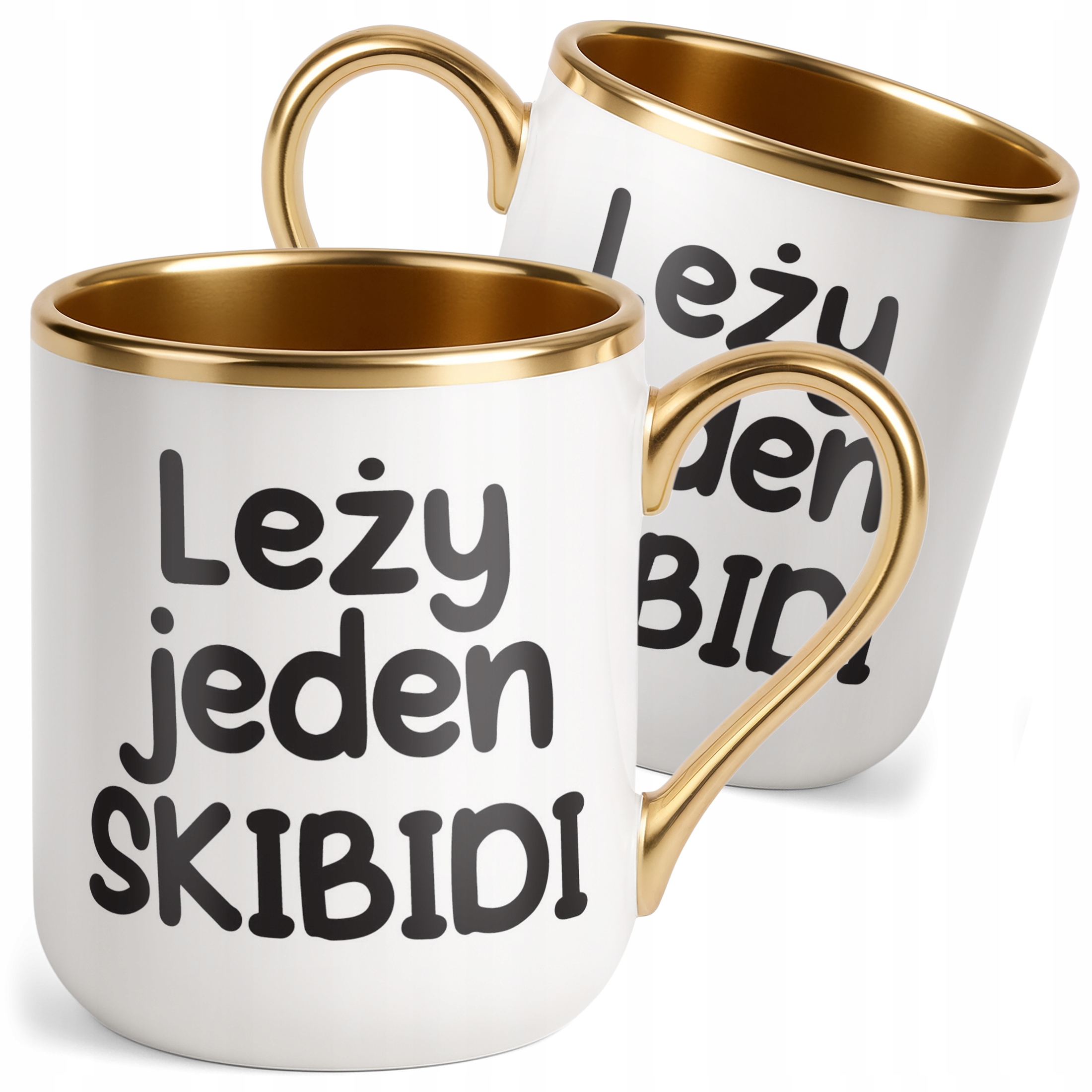 Kubek Premium Złoty Leży Jeden Skibidi Śmieszny Zabawny Prezent