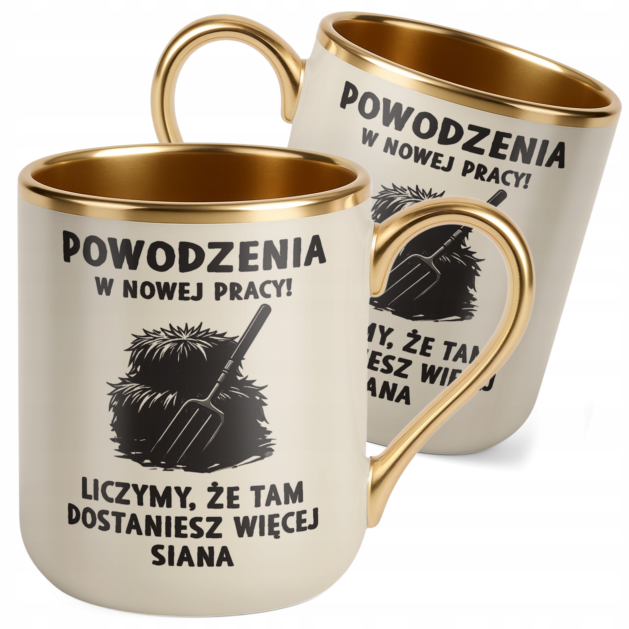 Kubek Premium Złoty Ecru Na Pożegnanie Odejście z Pracy Zabawny Prezent
