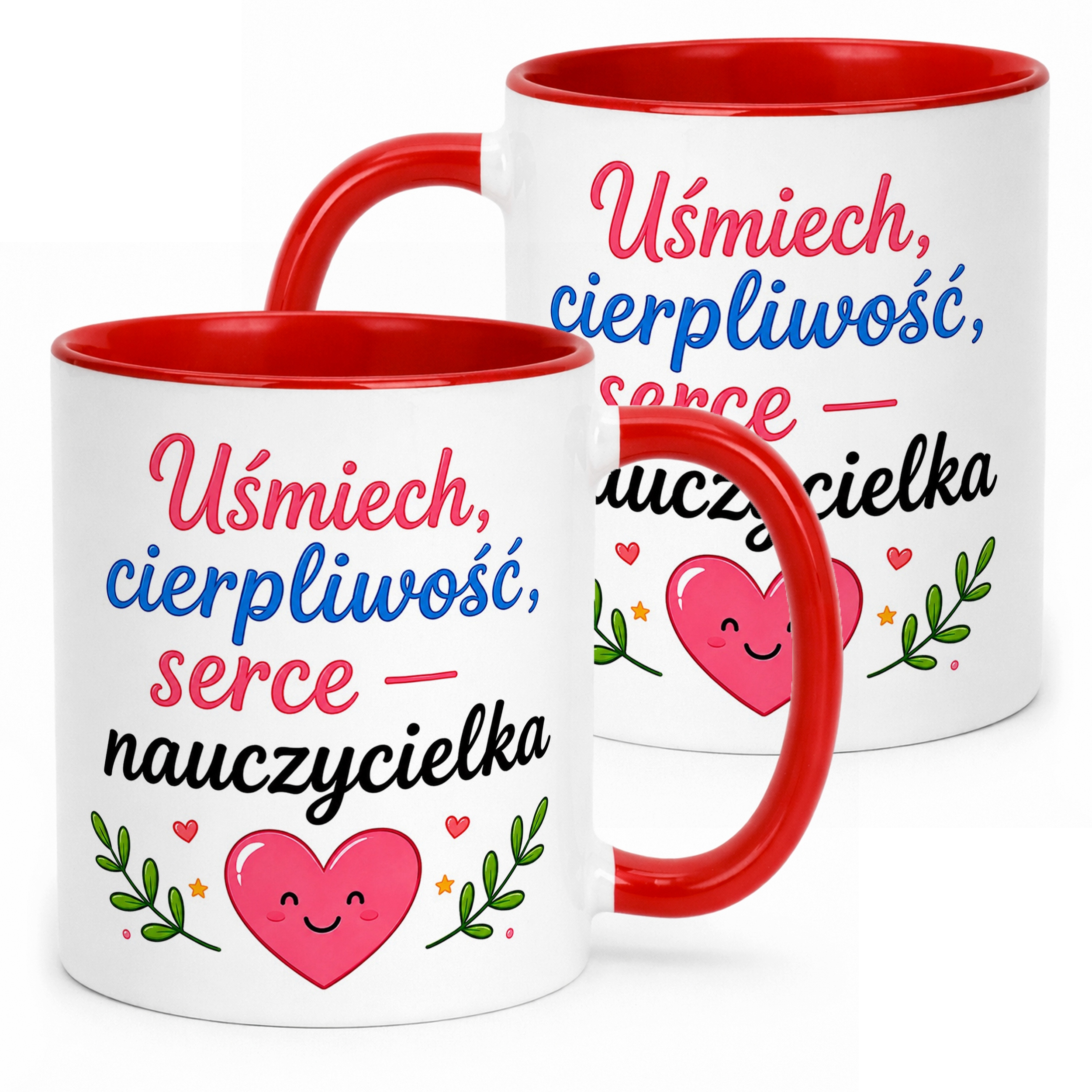 Kubek Czerwony Dzień Nauczyciela Dla Nauczycielki Prezent Upominek