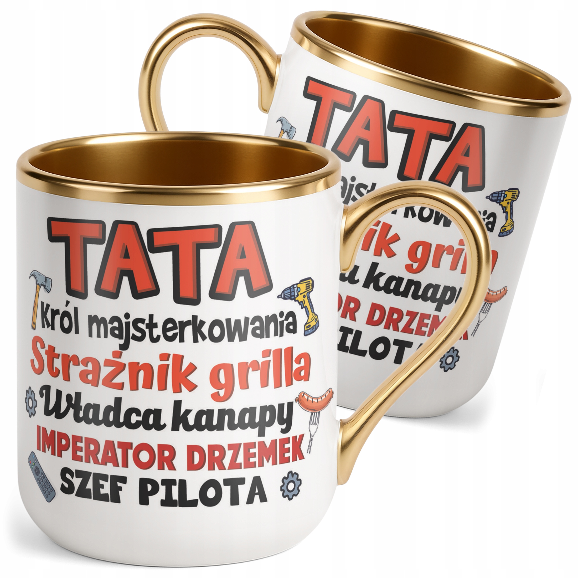 Kubek Premium Złoty Dzień Ojca Dla Taty Majstra Prezent