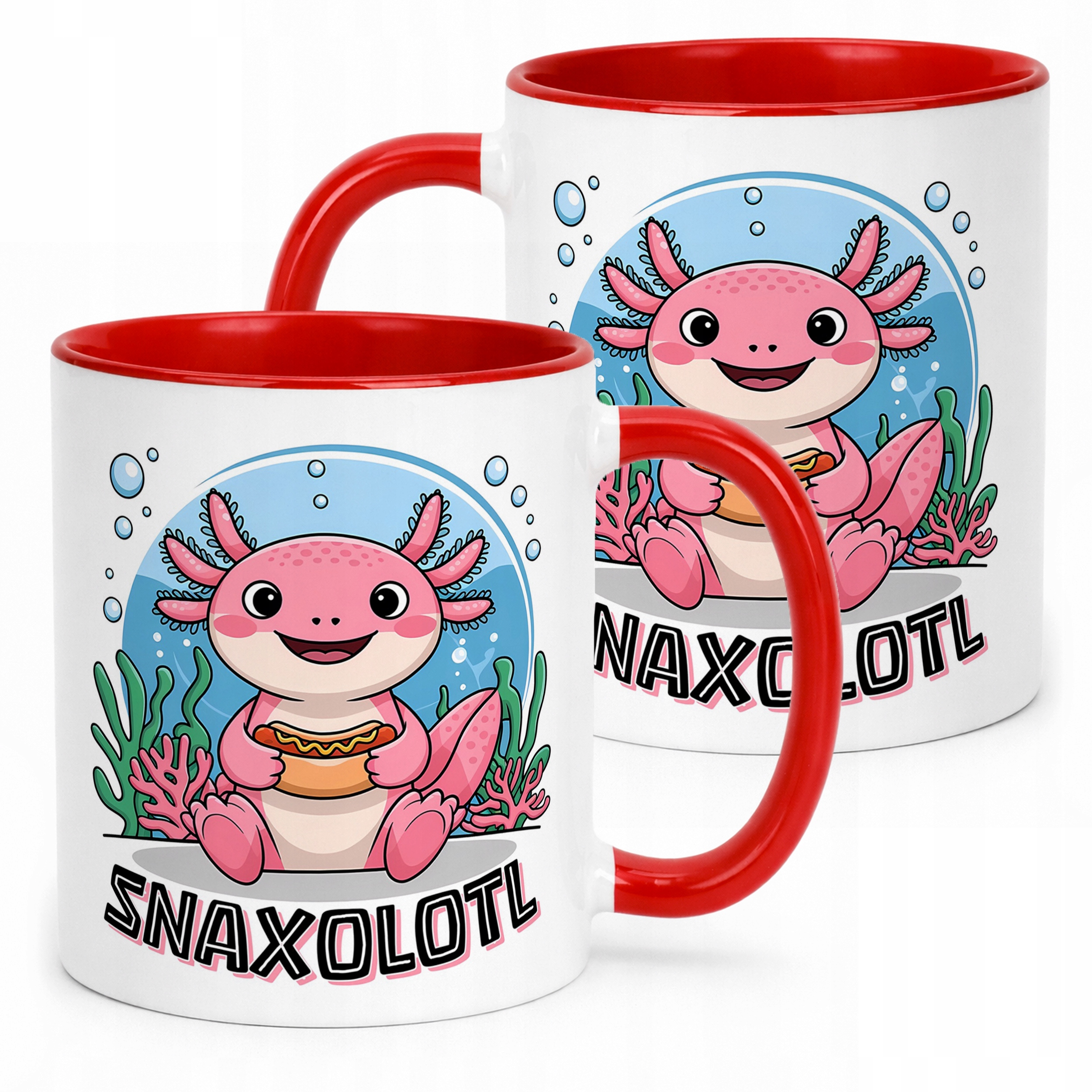 Piękny czerwony kubek dla dzieci Aksolotl Axolotl Zwierzak Viral