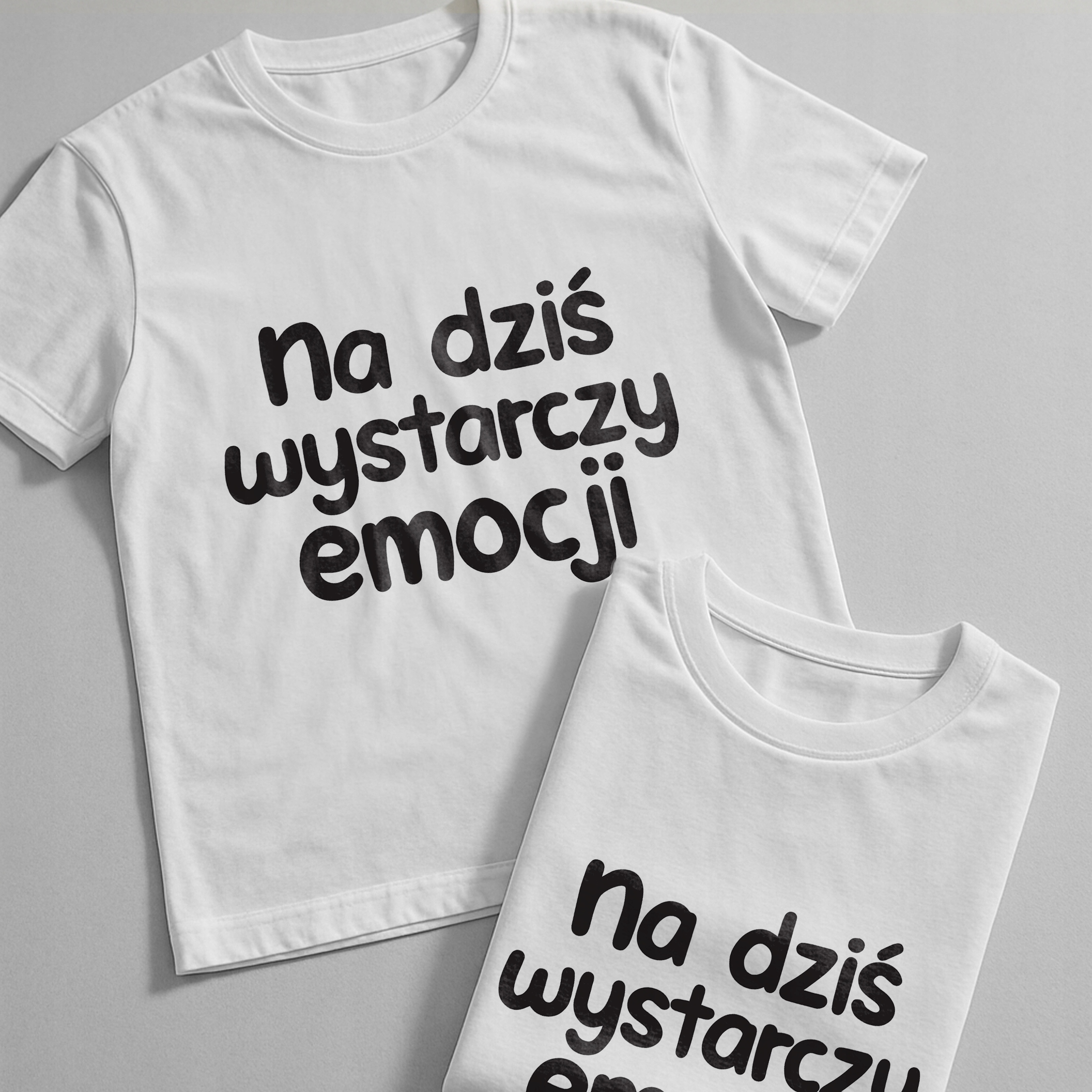 Koszulka biała męska Na Dziś Wystarczy Emocji Zabawny Prezent r. 3XL