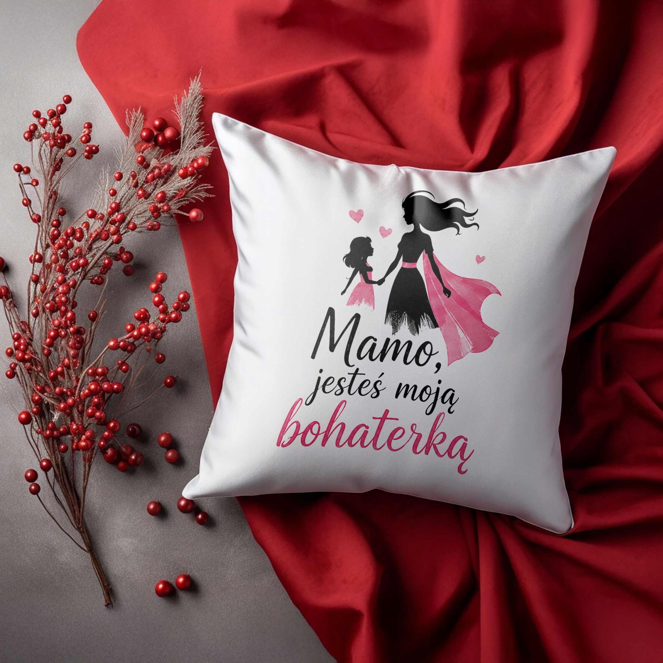 Poduszka dla mamy 38x38cm prezent na Dzień Matki piękny upominek dla mamy