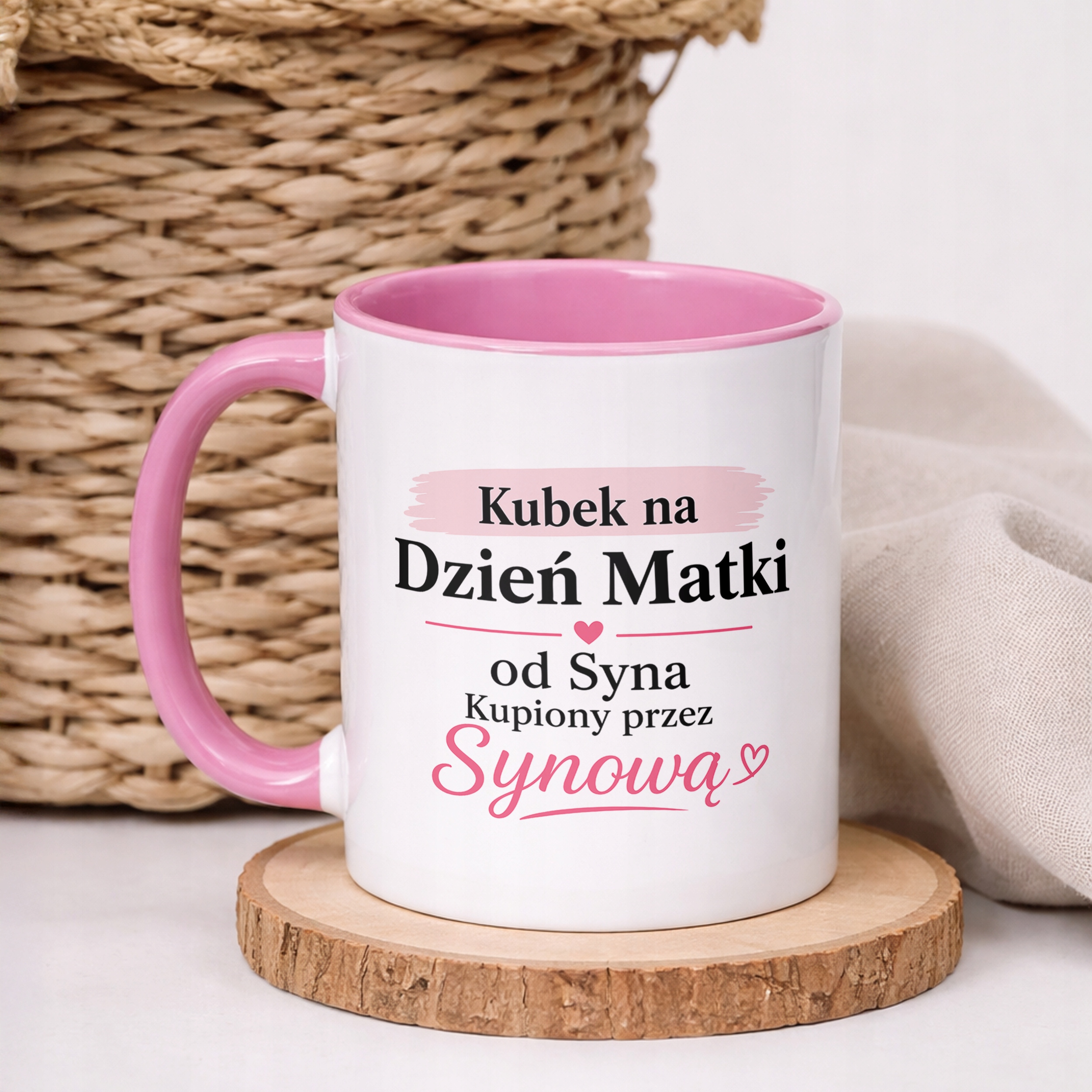 Kubek dla mamy różowy prezent na Dzień Matki piękny upominek dla mamy