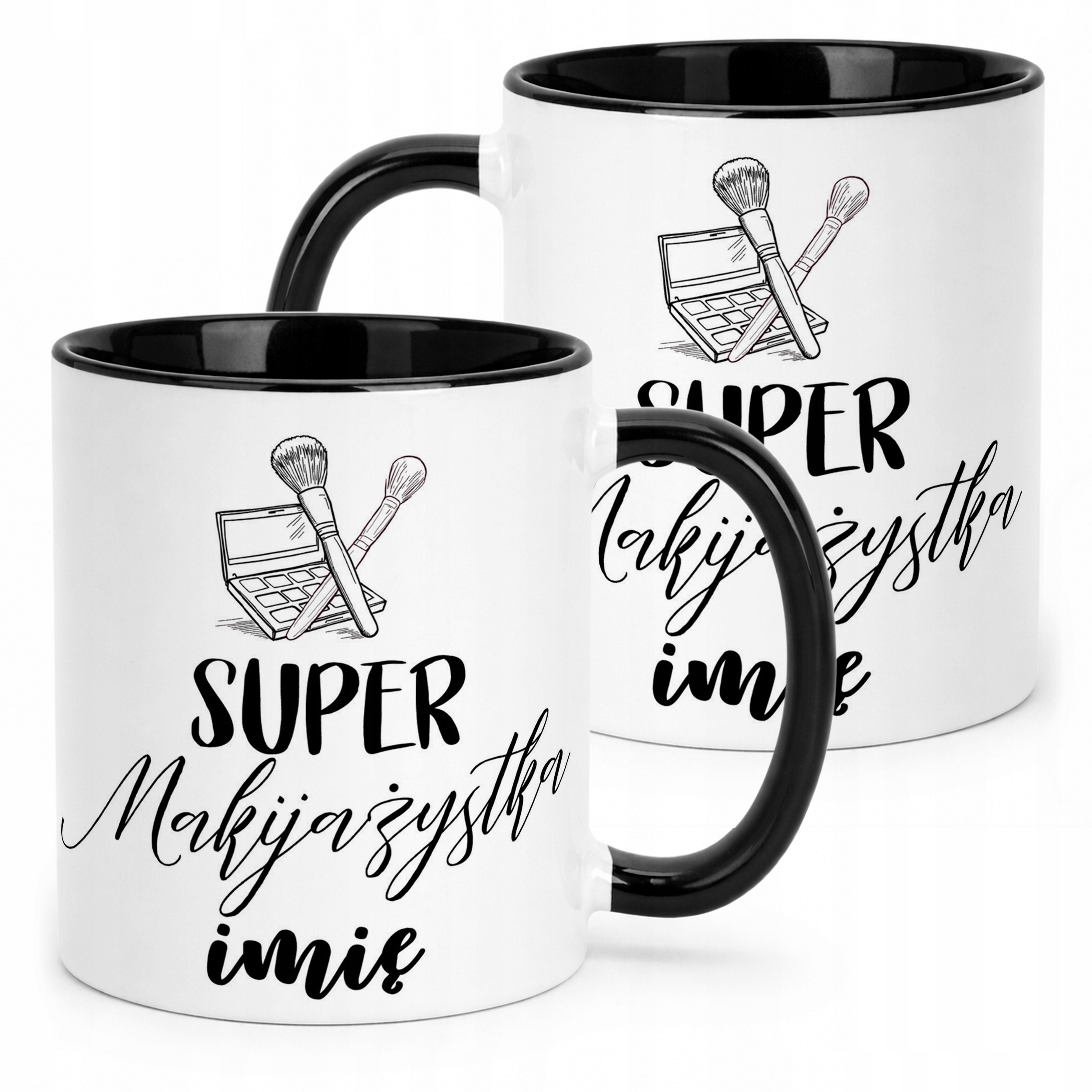 Kubek Czarny Personalizowany Super Makijażystka Prezent