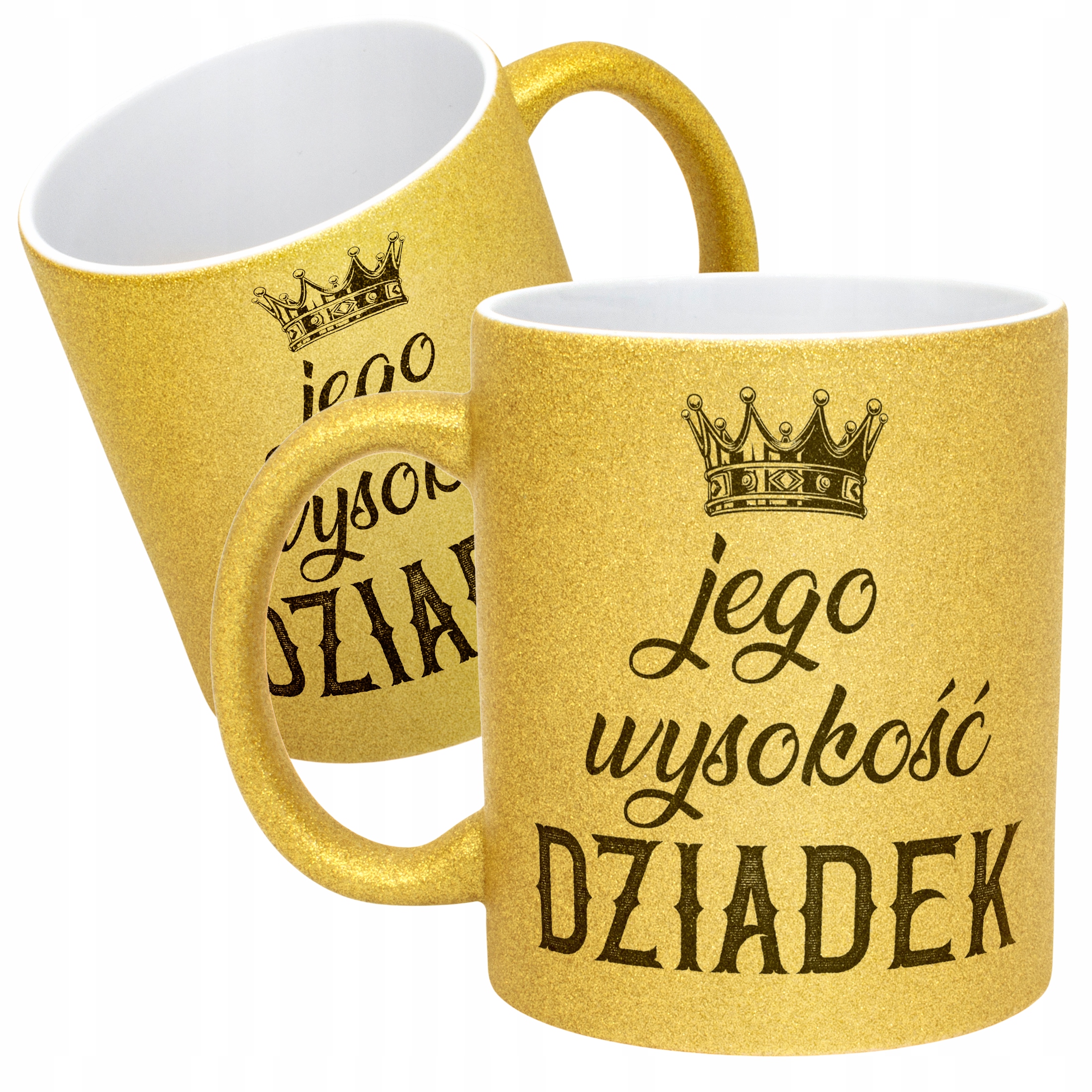 Złoty kubek brokatowy Dzień Dziadka Dla Dziadka Prezent Upominek