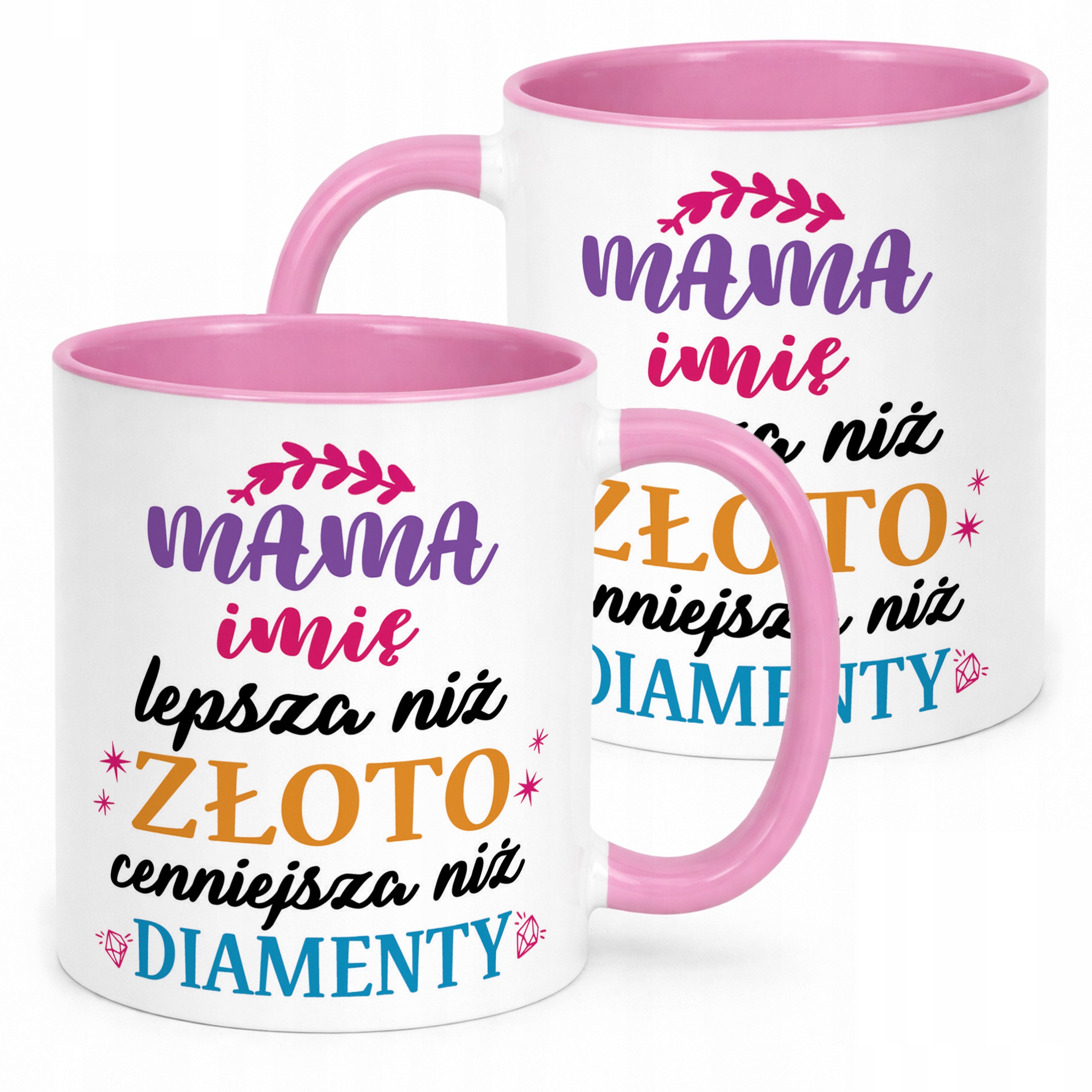 Kubek Różowy Personalizowany Dzień Matki Dla Mamy Prezent Upominek