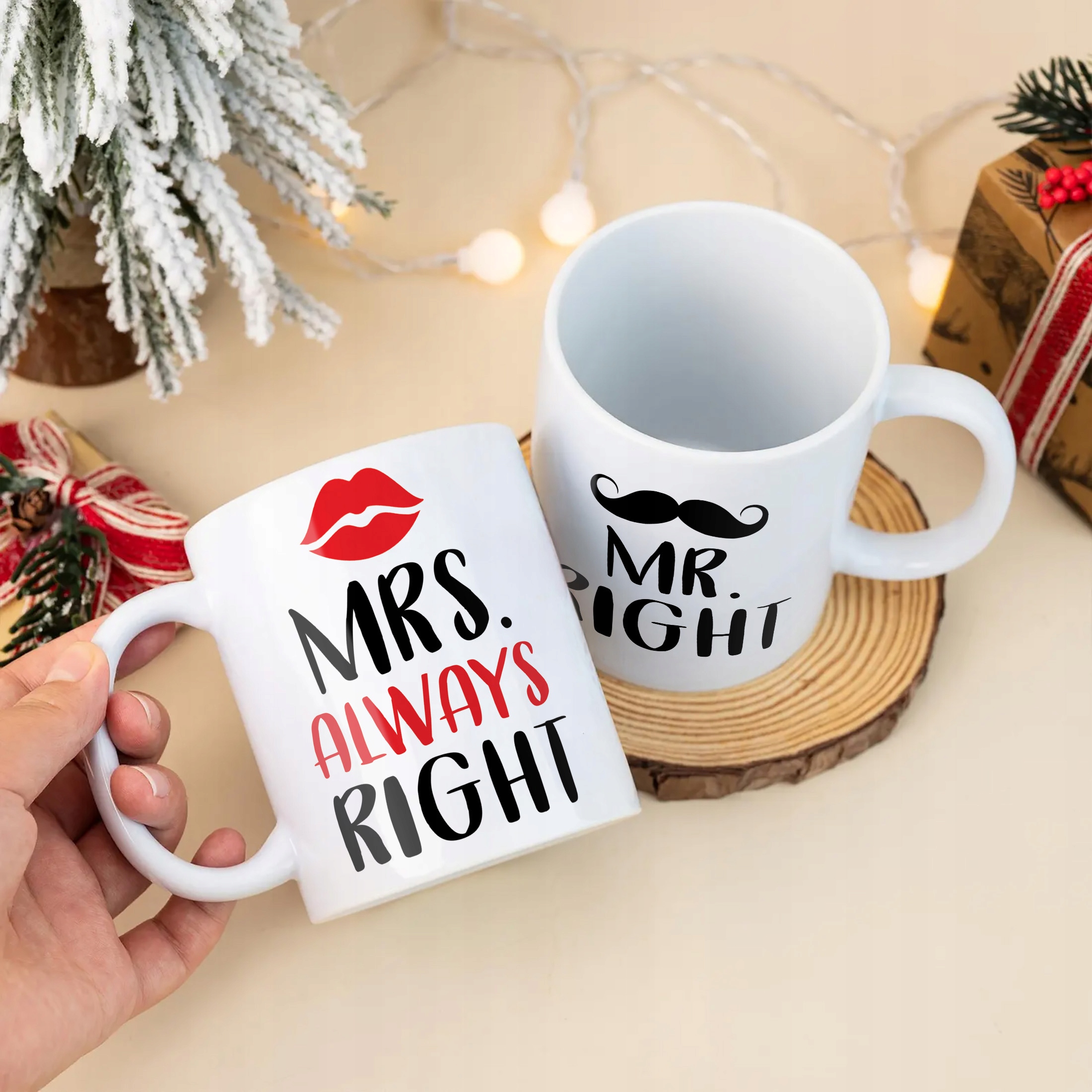 Zestaw kubków na Walentynki MR RIGHT & MRS ALWAYS RIGHT Dla Pary
