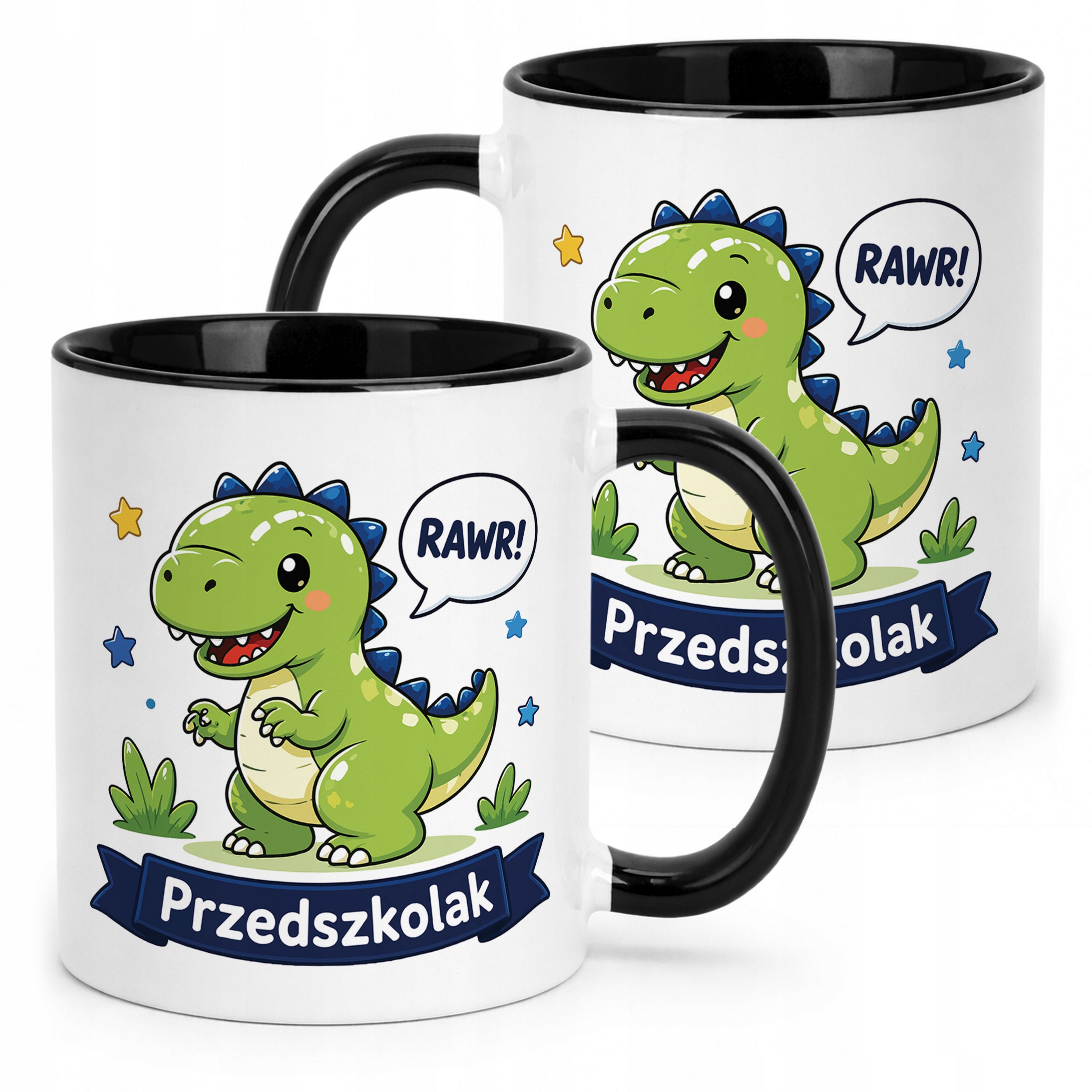 Kubek Czarny z nadrukiem Przedszkolak Szkoła Dla Dzieci Prezent