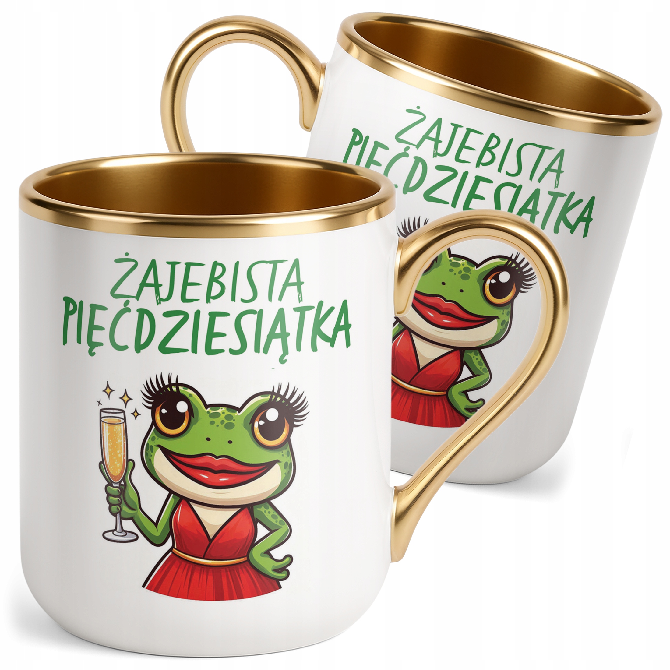 Kubek Premium Złoty Żajebista 50 Dla Kobiety Na Urodziny Prezent