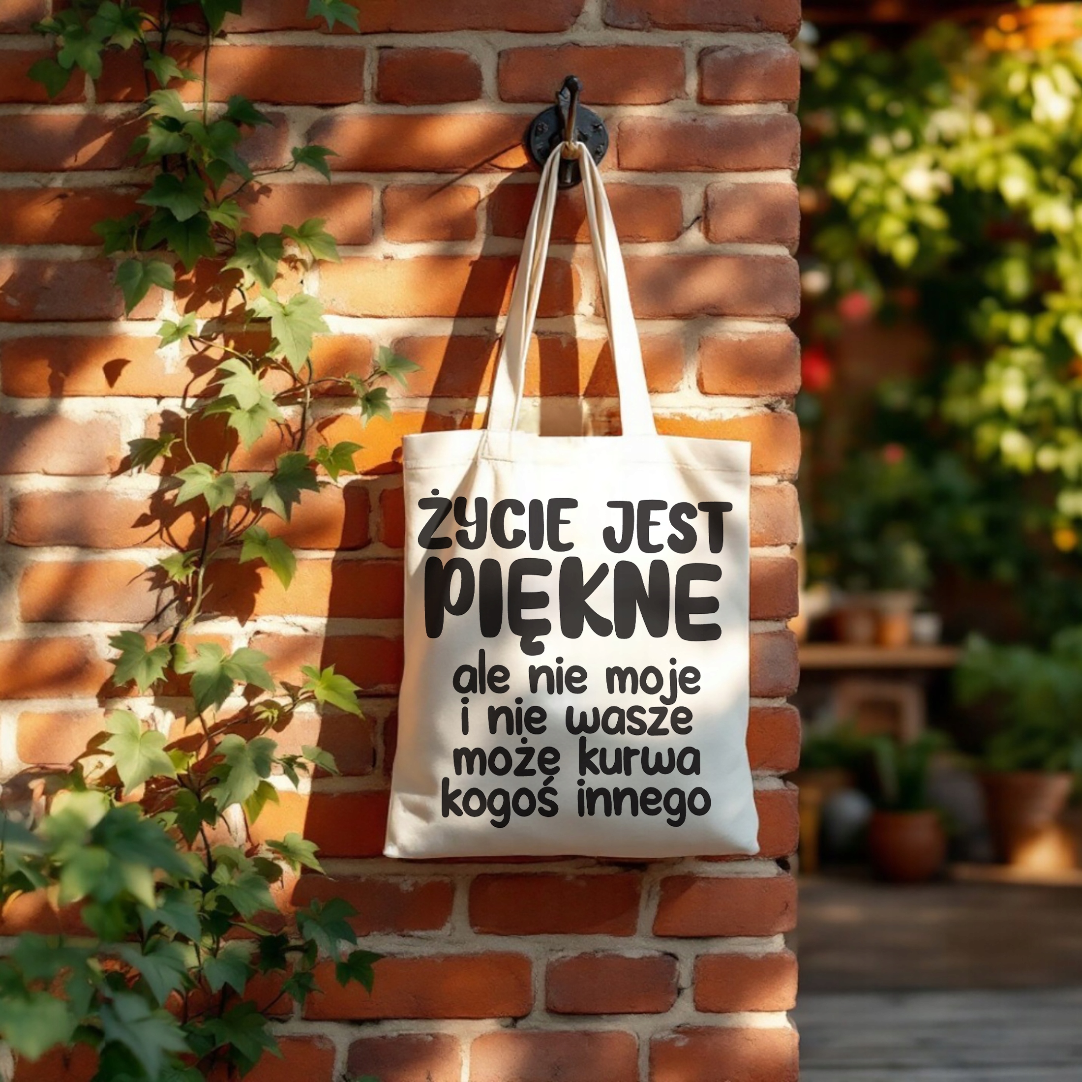 Torba bawełniana na zakupy Życie Jest Piękne Zabawny Prezent