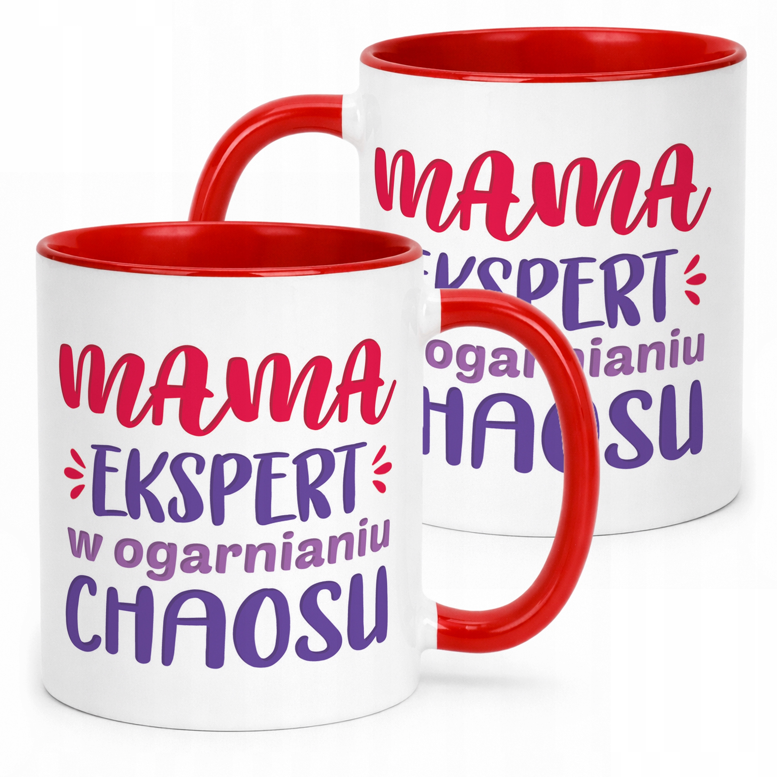 Kubek Czerwony Dzień Matki Dla Mamy Prezent Ekspert W Ogarnianiu Chaosu